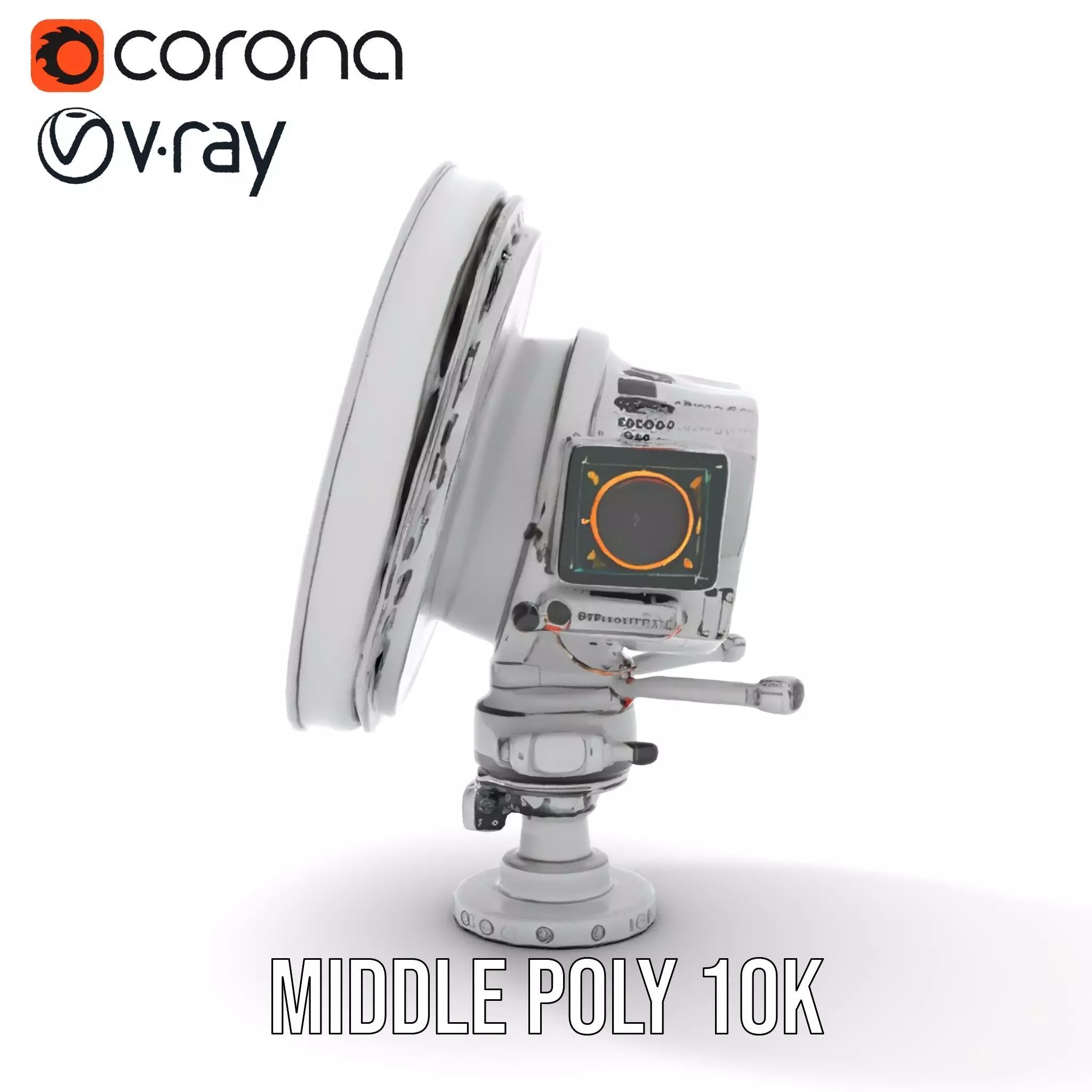 Silver Satellite Dish model pack Low-poly 3D model_7