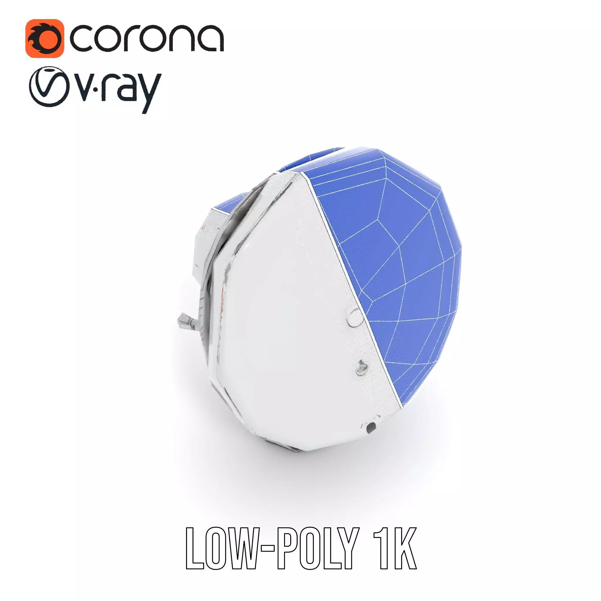 Silver Satellite Dish model pack Low-poly 3D model_20