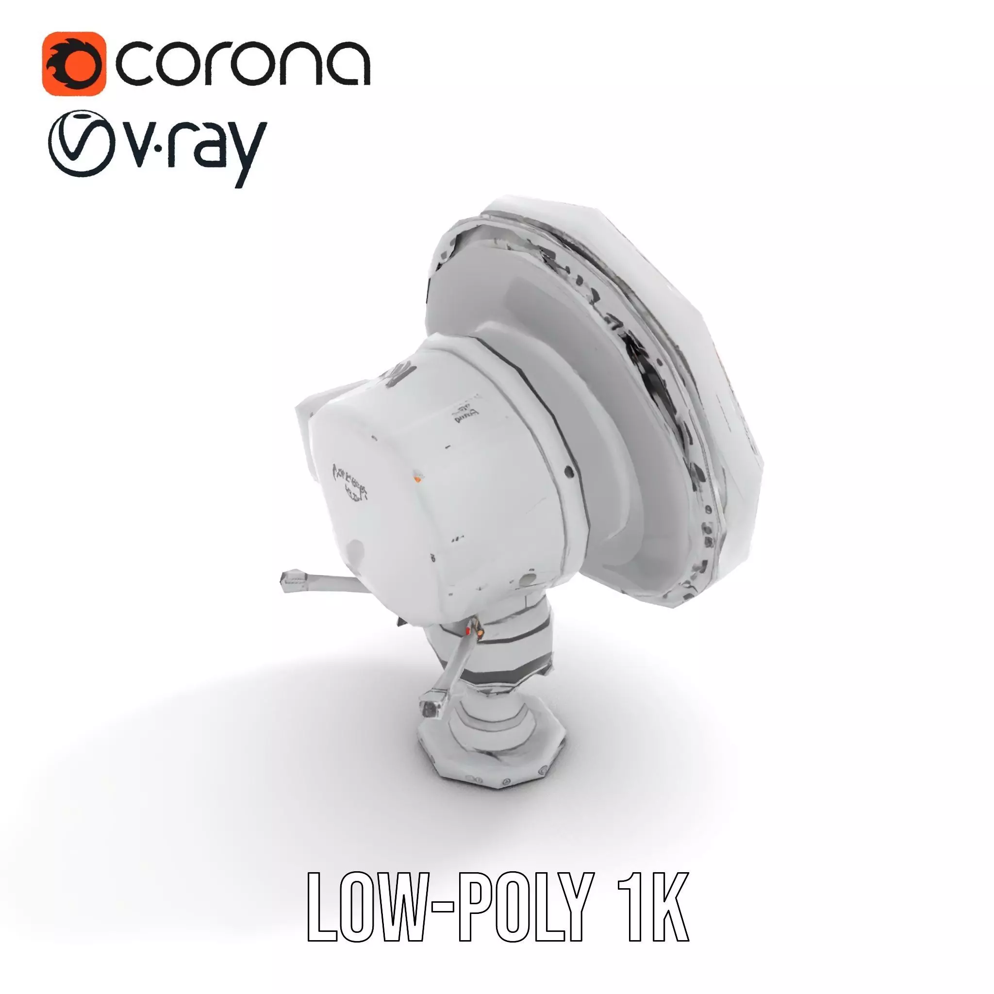 Silver Satellite Dish model pack Low-poly 3D model_12