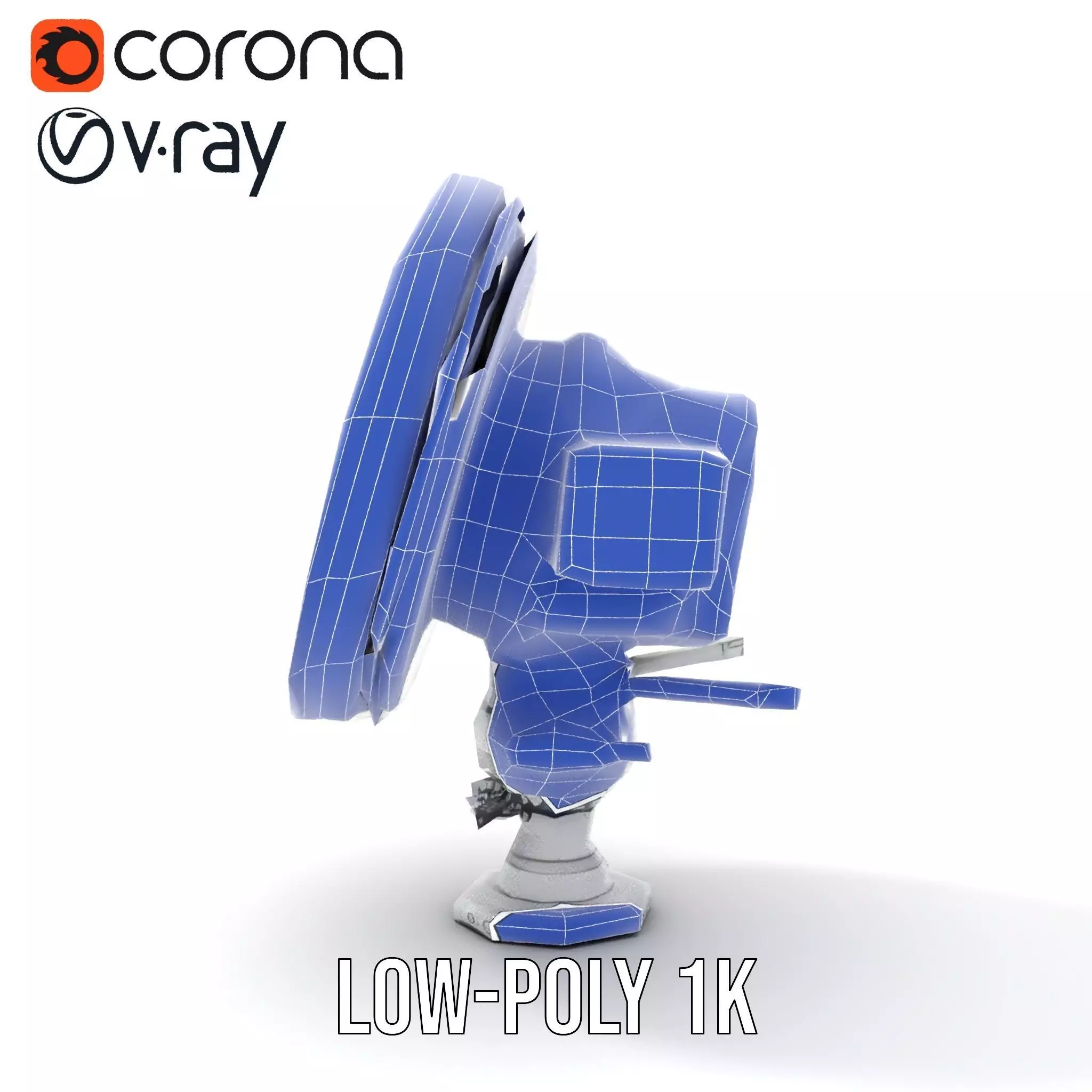 Silver Satellite Dish model pack Low-poly 3D model_31