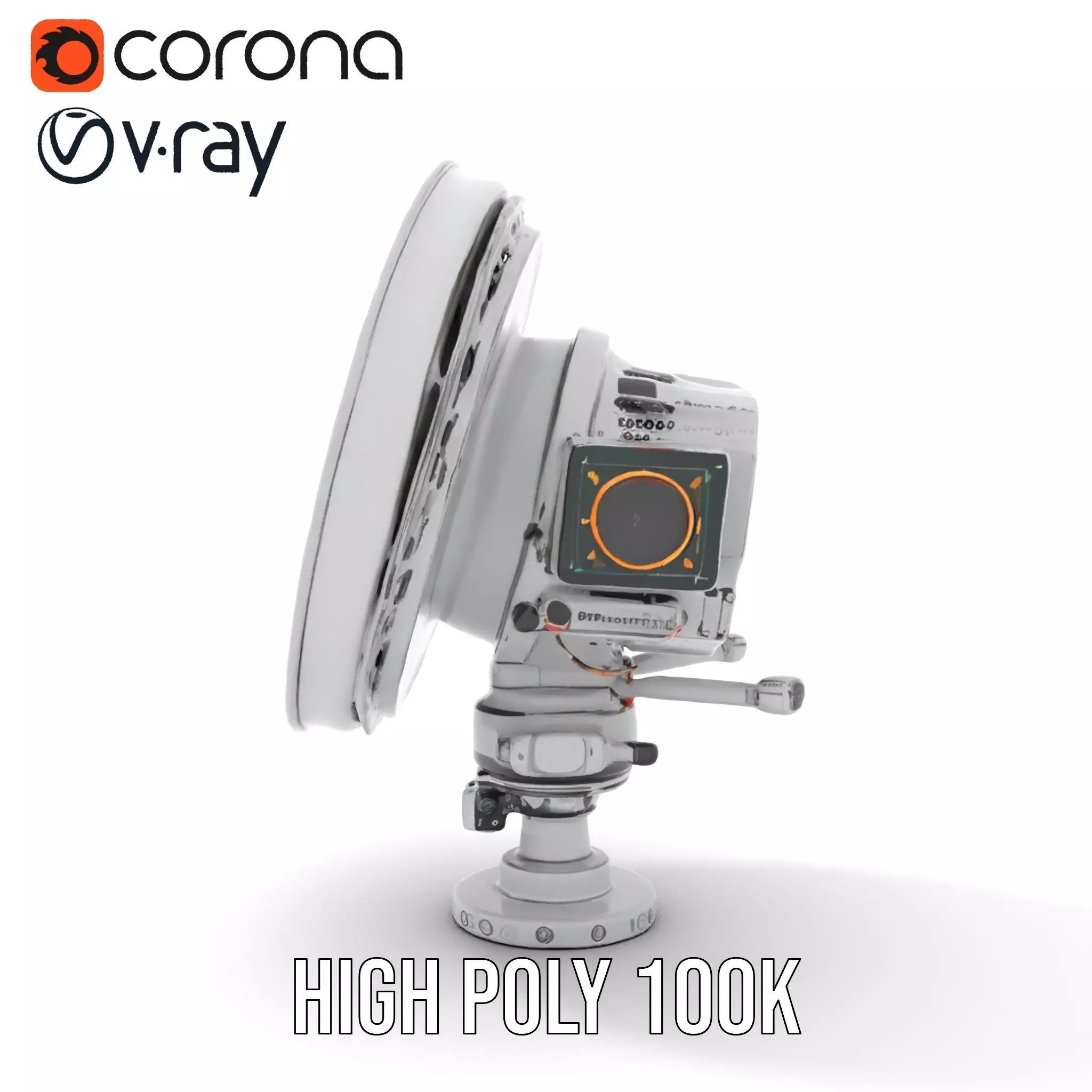 Silver Satellite Dish model pack Low-poly 3D model_24