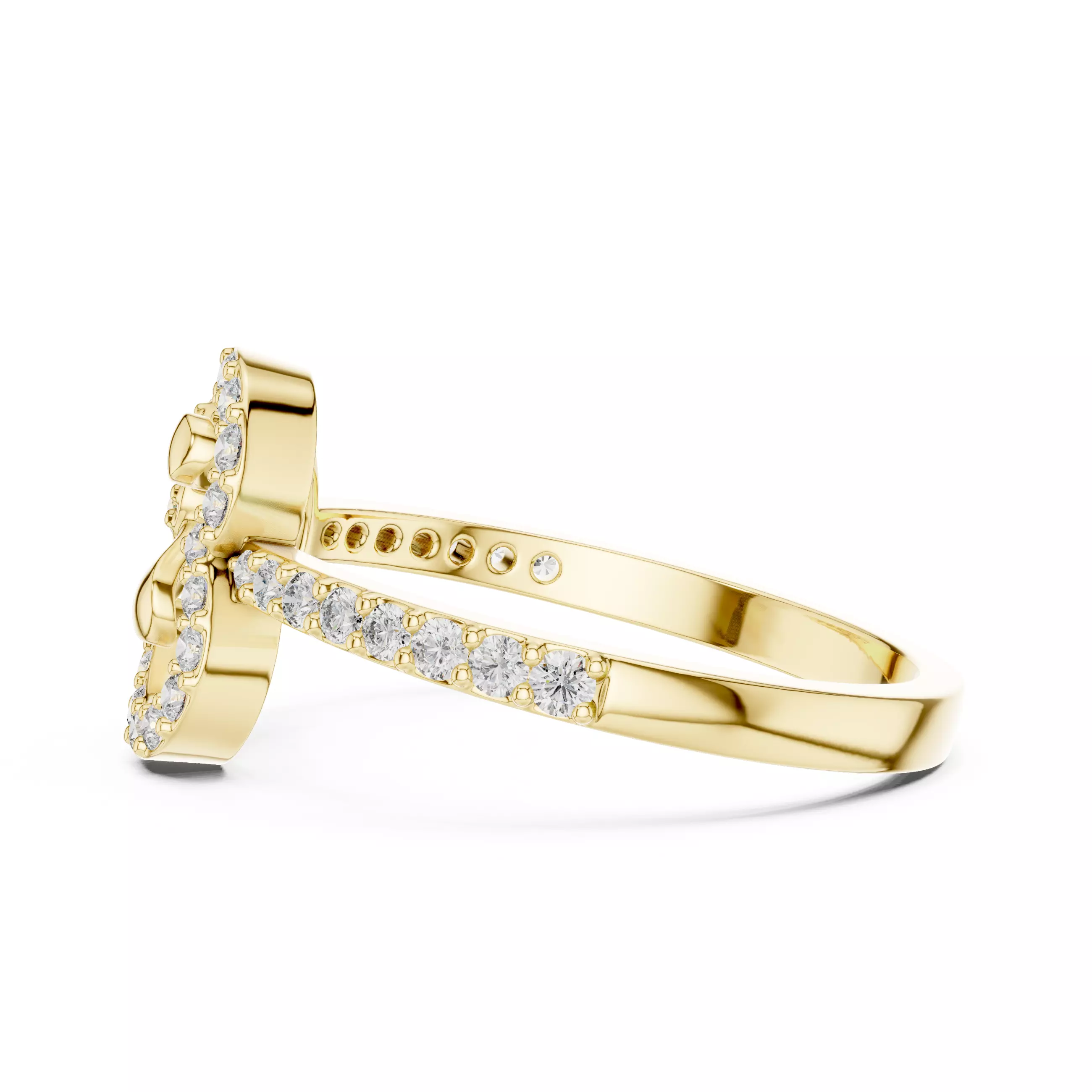 Round Cut Diamond Engagement Wedding Ring 3DM STL Video 3D print model_8