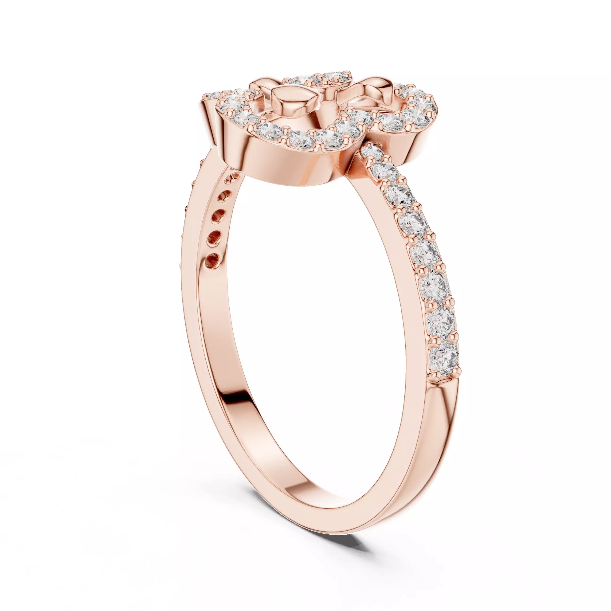 Round Cut Diamond Engagement Wedding Ring 3DM STL Video 3D print model_3