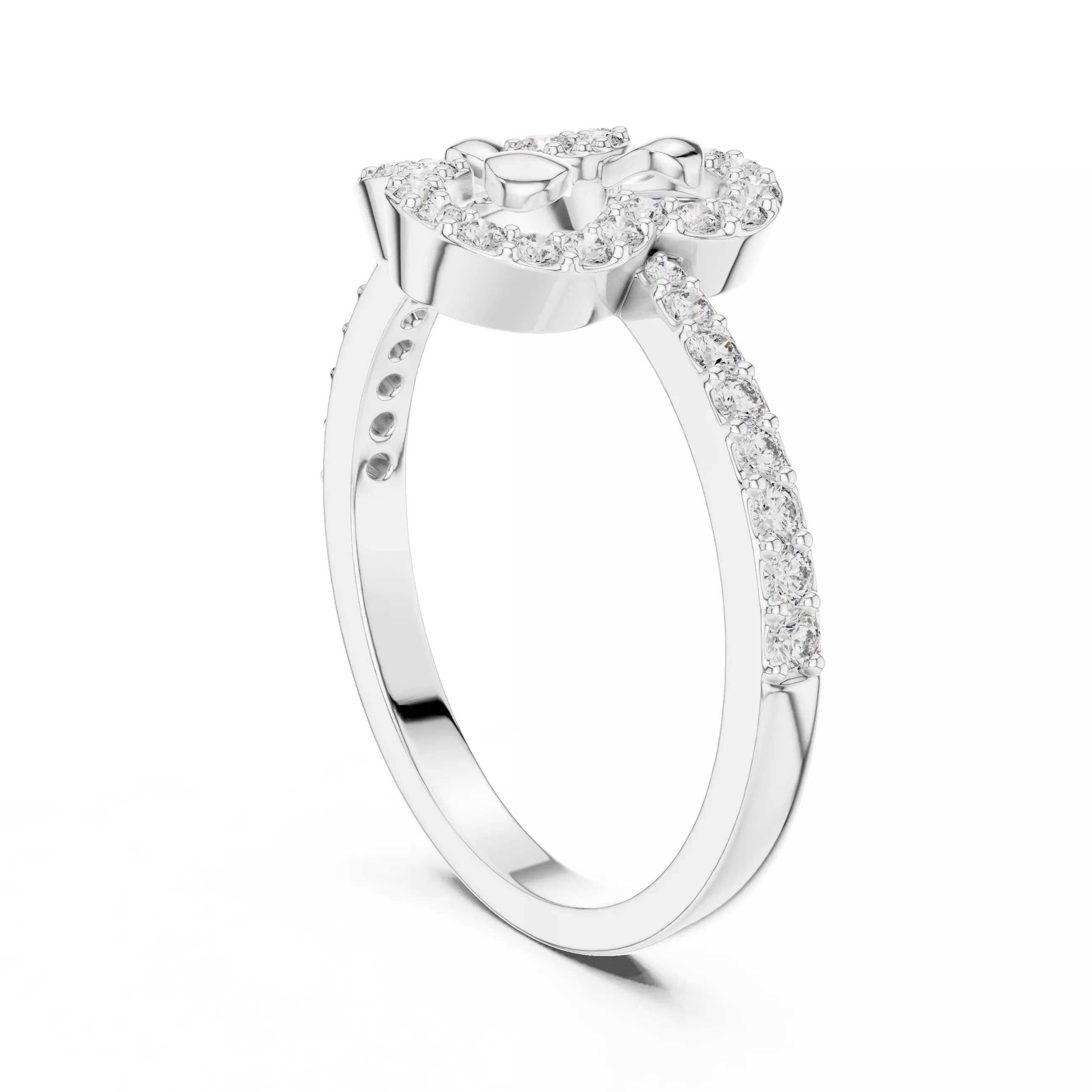 Round Cut Diamond Engagement Wedding Ring 3DM STL Video 3D print model_9