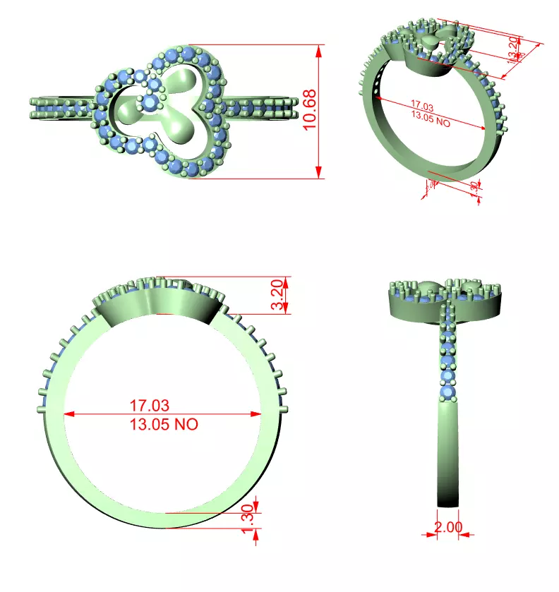Round Cut Diamond Engagement Wedding Ring 3DM STL Video 3D print model_12
