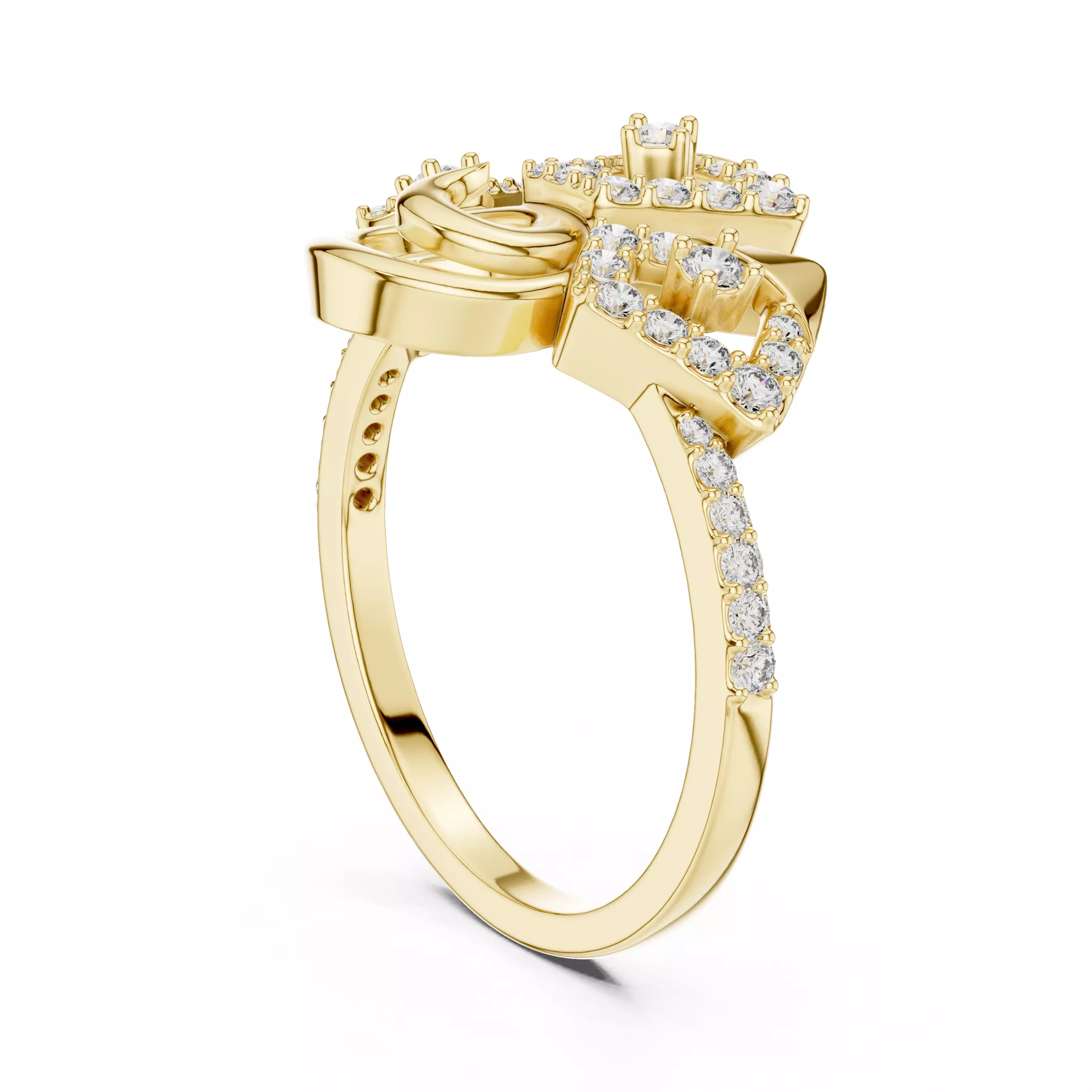 Round Cut Diamond Engagement Wedding Ring 3DM STL Video 3D print model_6