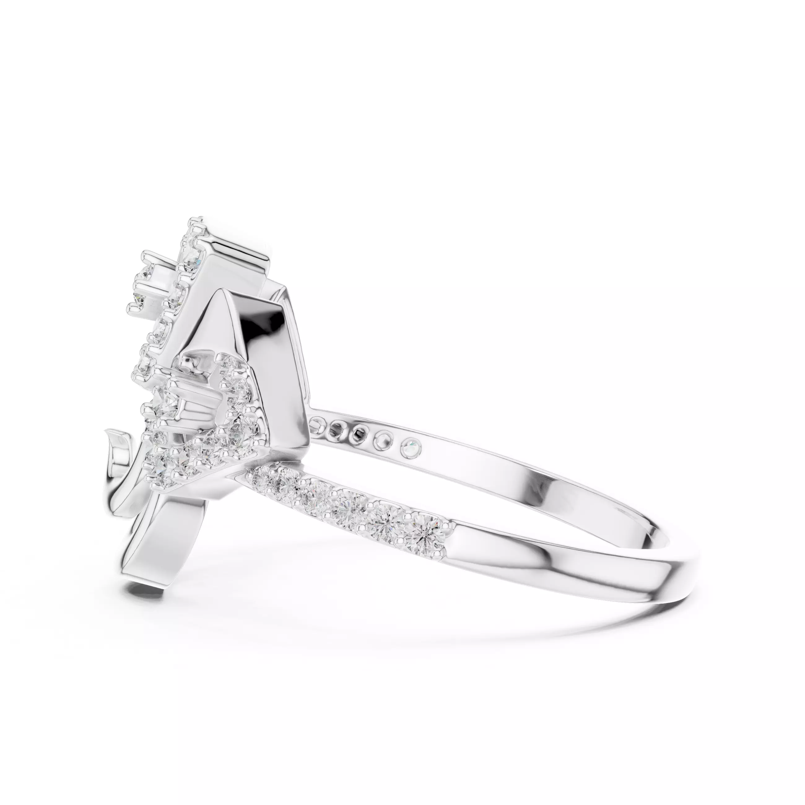 Round Cut Diamond Engagement Wedding Ring 3DM STL Video 3D print model_11