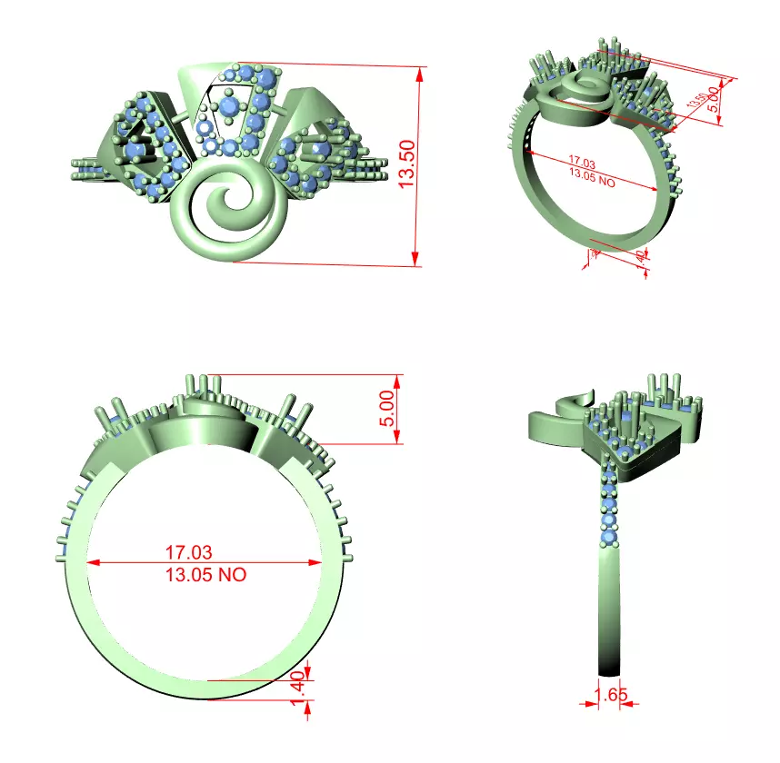 Round Cut Diamond Engagement Wedding Ring 3DM STL Video 3D print model_12