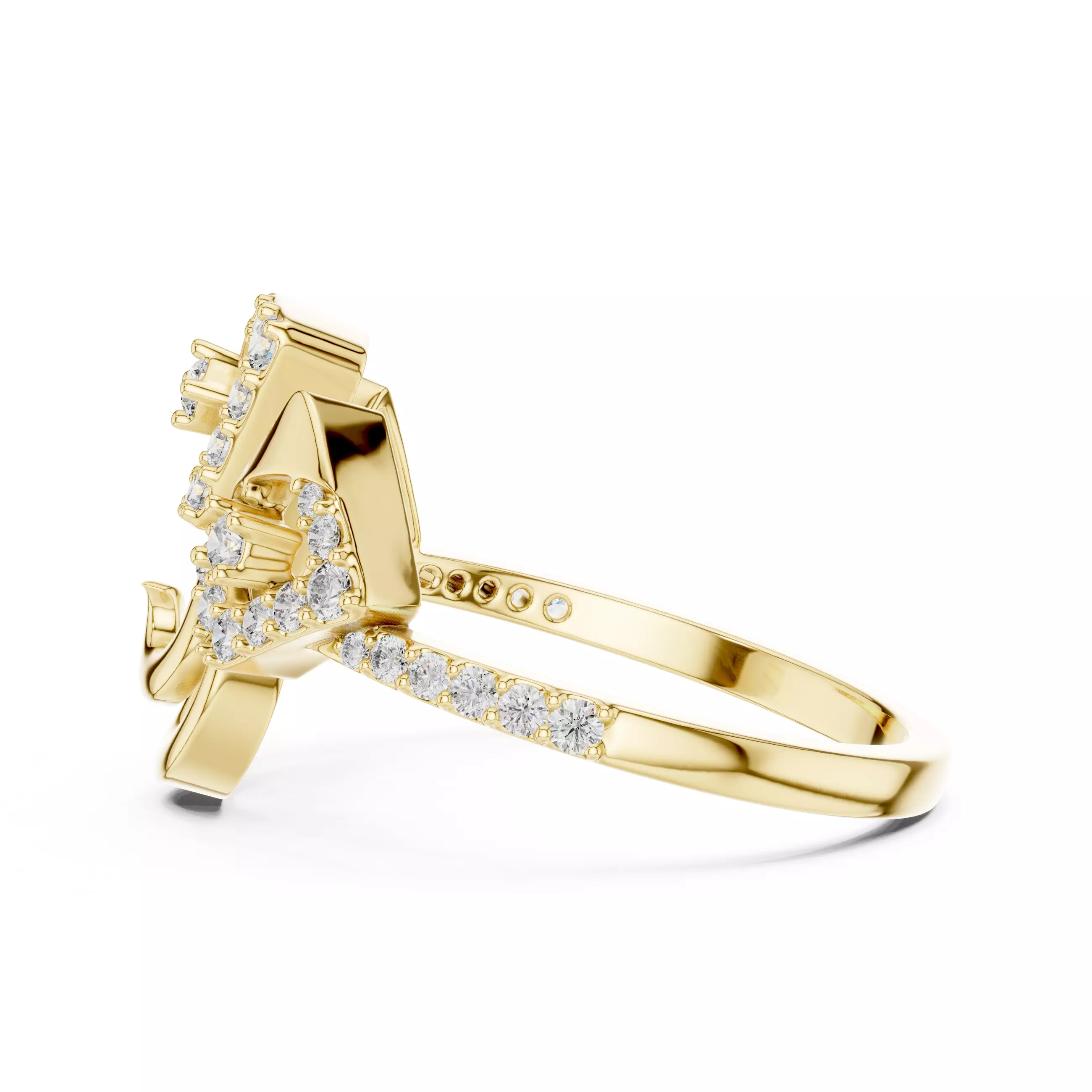 Round Cut Diamond Engagement Wedding Ring 3DM STL Video 3D print model_8
