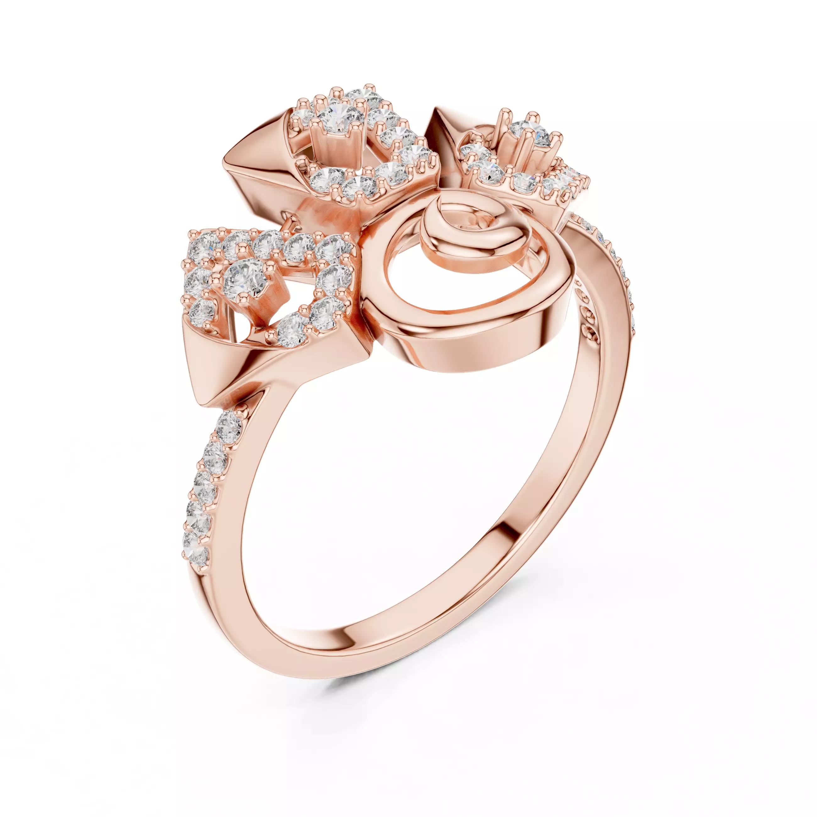 Round Cut Diamond Engagement Wedding Ring 3DM STL Video 3D print model_4