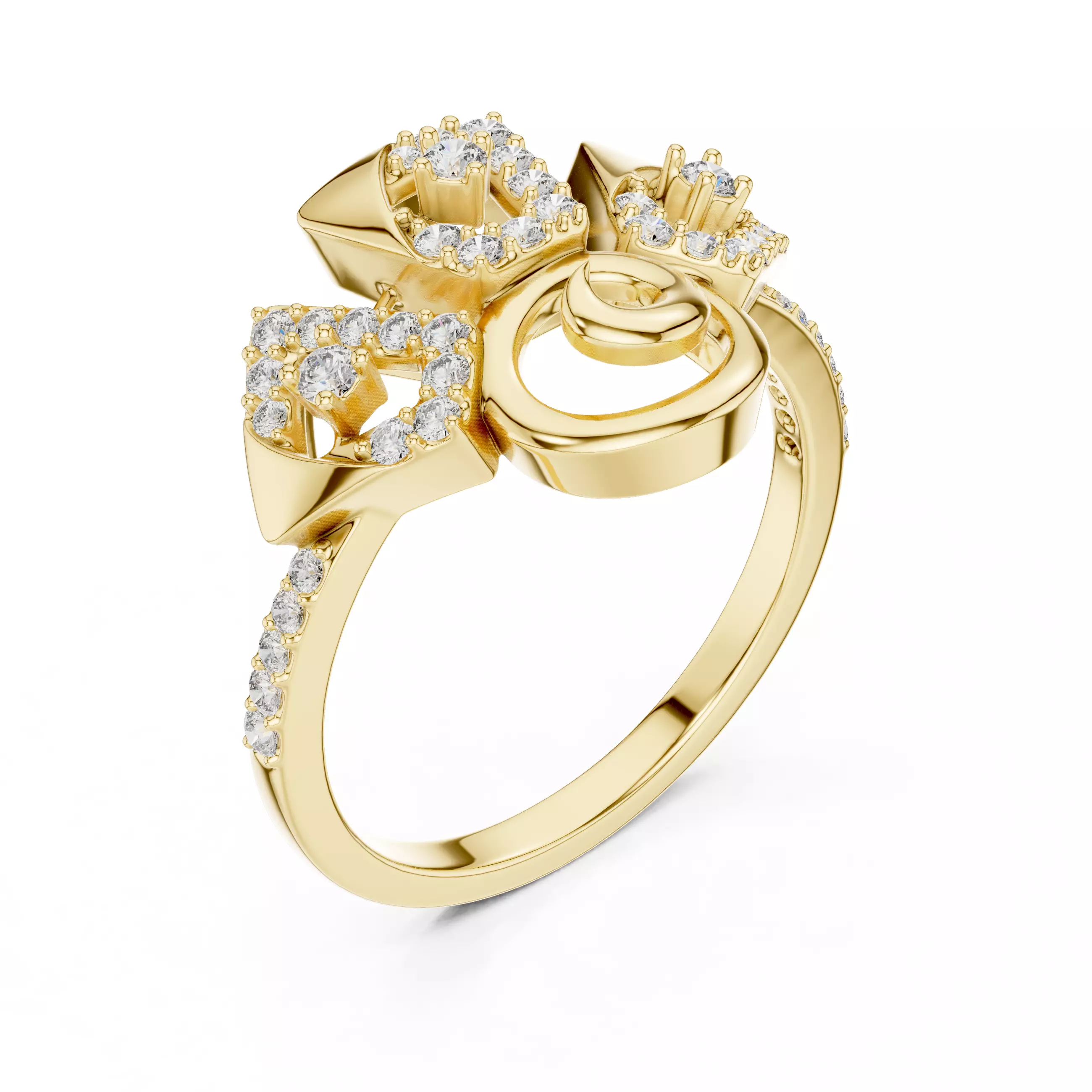 Round Cut Diamond Engagement Wedding Ring 3DM STL Video 3D print model_7