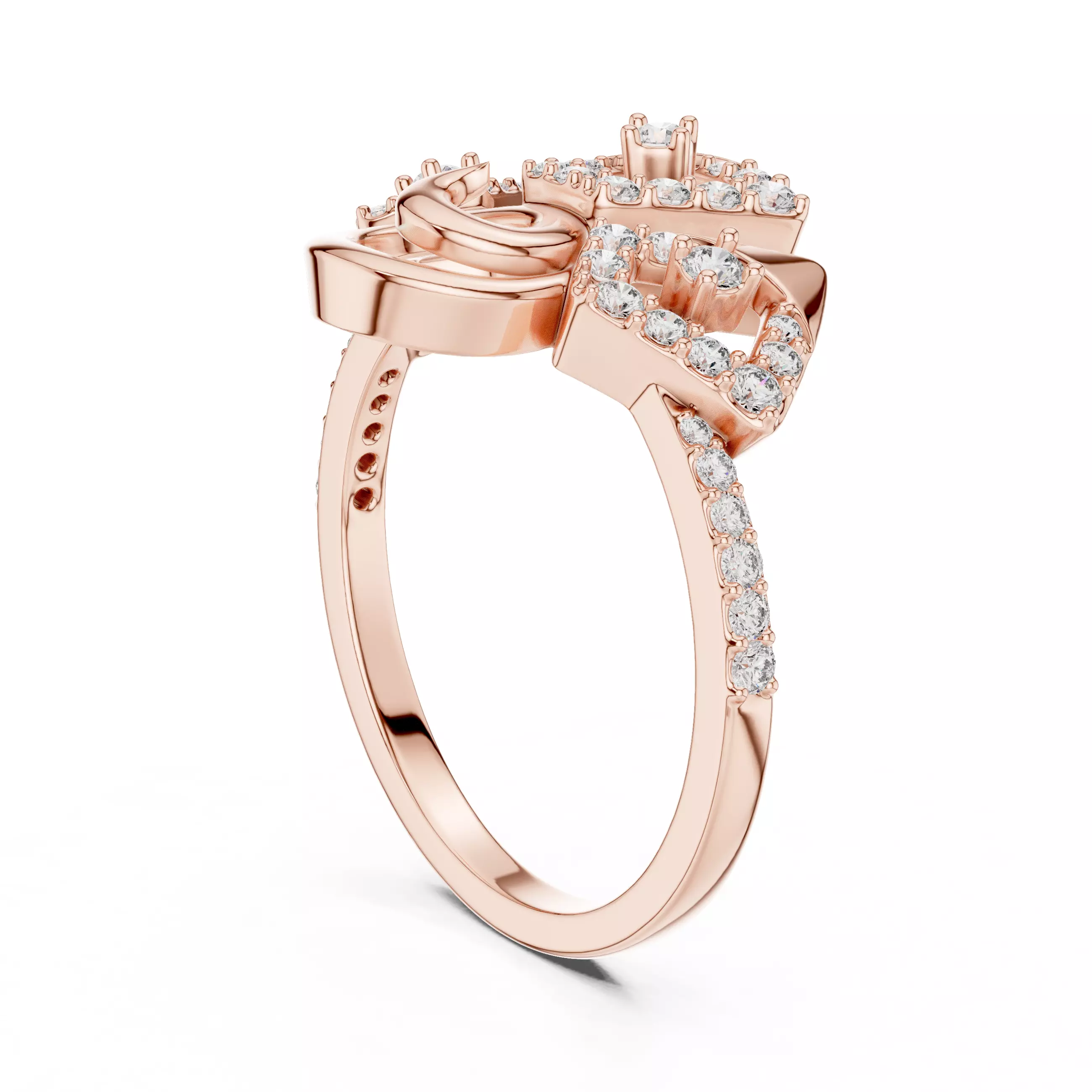 Round Cut Diamond Engagement Wedding Ring 3DM STL Video 3D print model_3