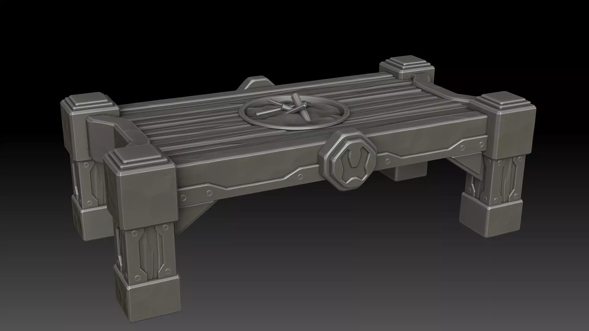 Stylized table dwarf 3D model_0