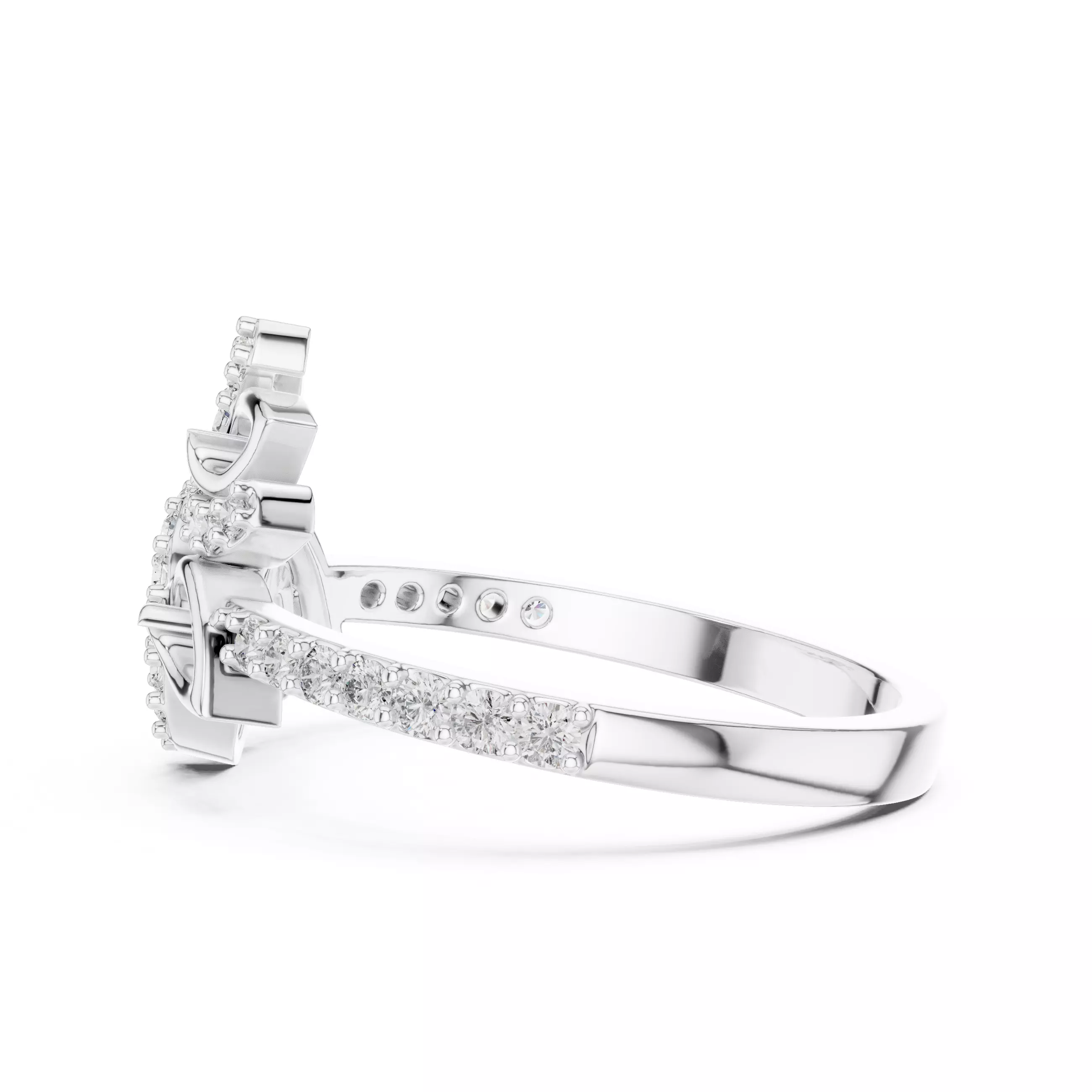 Round Cut Diamond Engagement Wedding Ring 3DM STL Video 3D print model_11