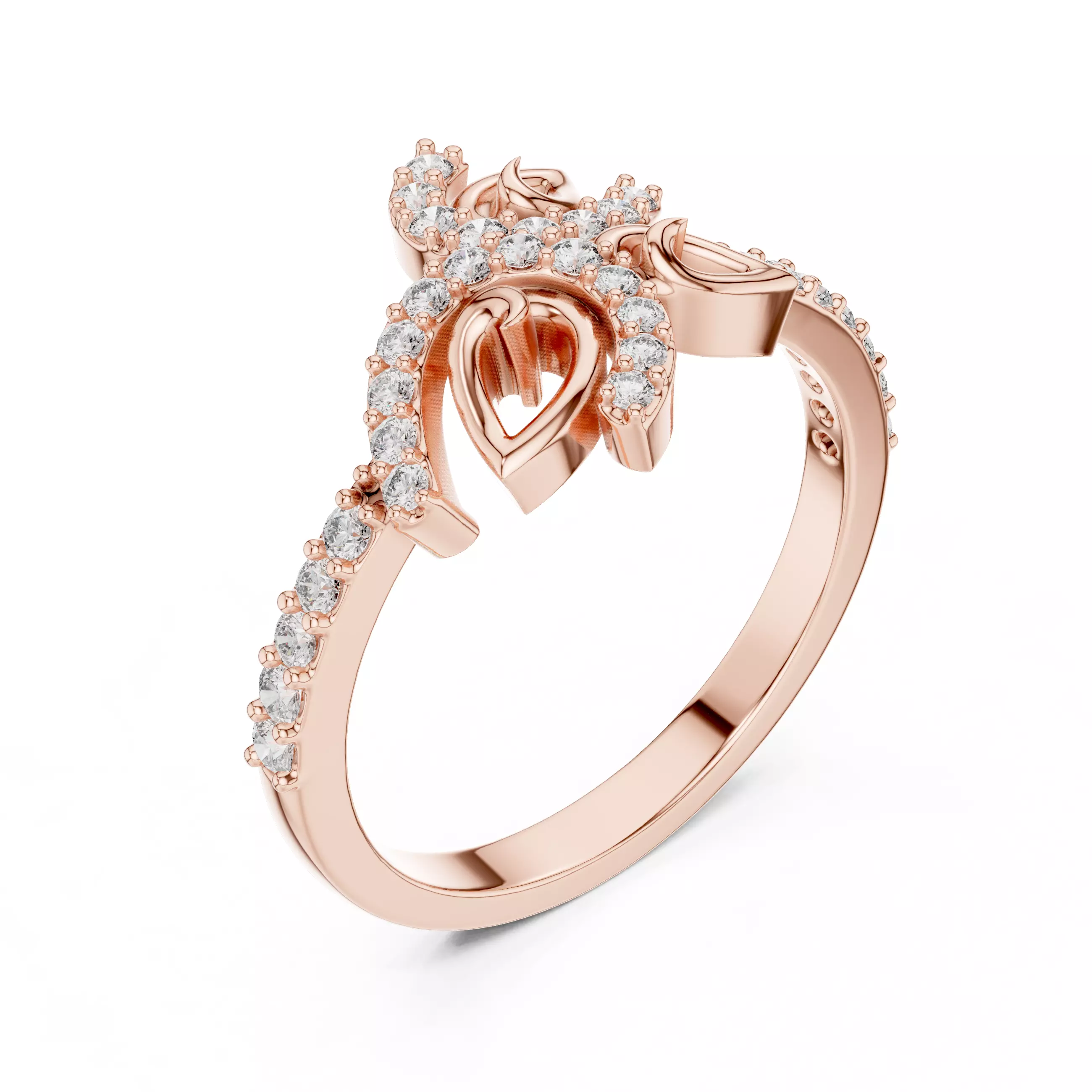 Round Cut Diamond Engagement Wedding Ring 3DM STL Video 3D print model_4