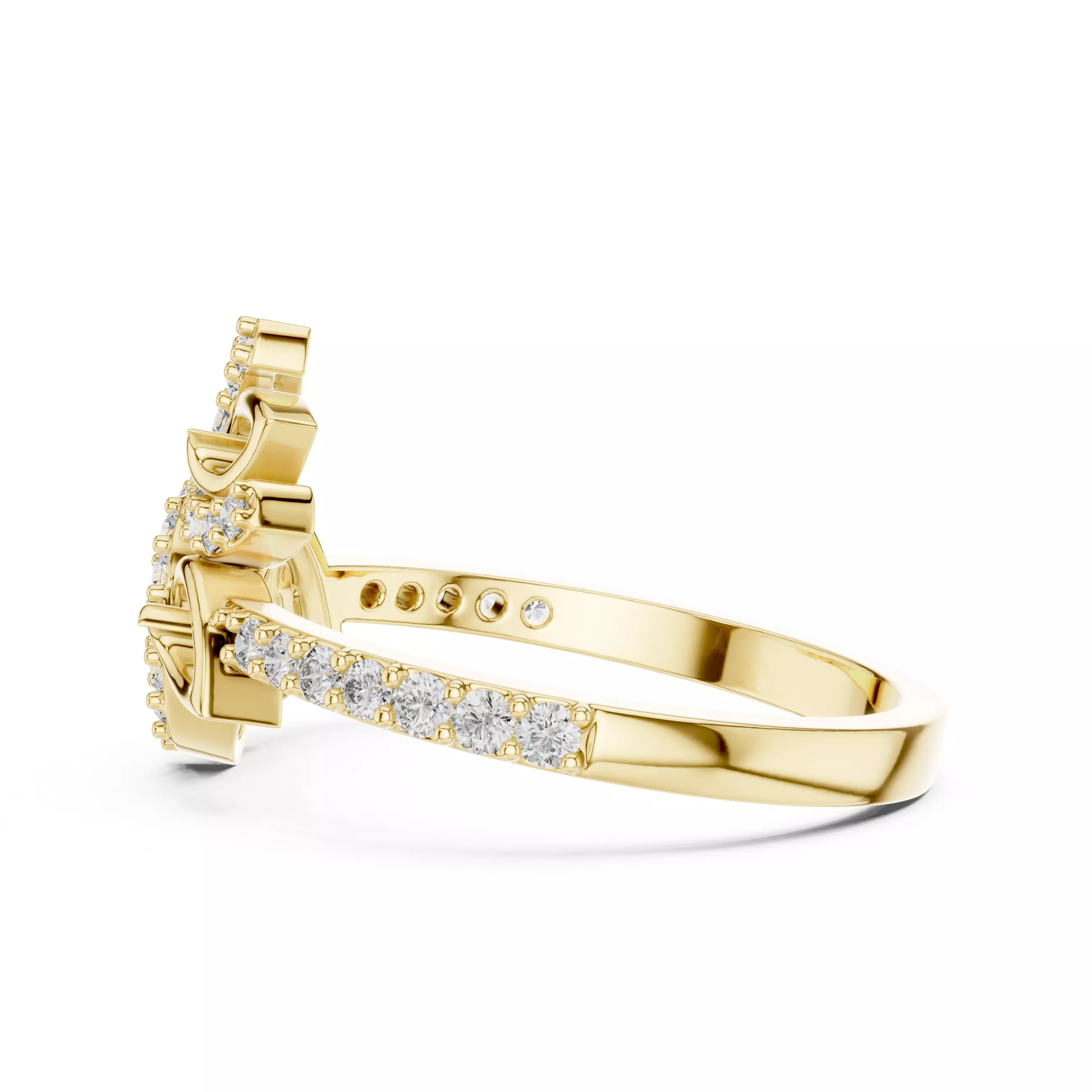 Round Cut Diamond Engagement Wedding Ring 3DM STL Video 3D print model_8