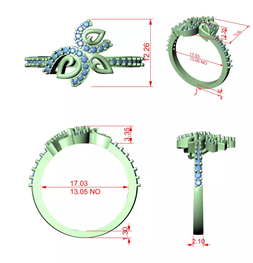 Round Cut Diamond Engagement Wedding Ring 3DM STL Video 3D print model_12