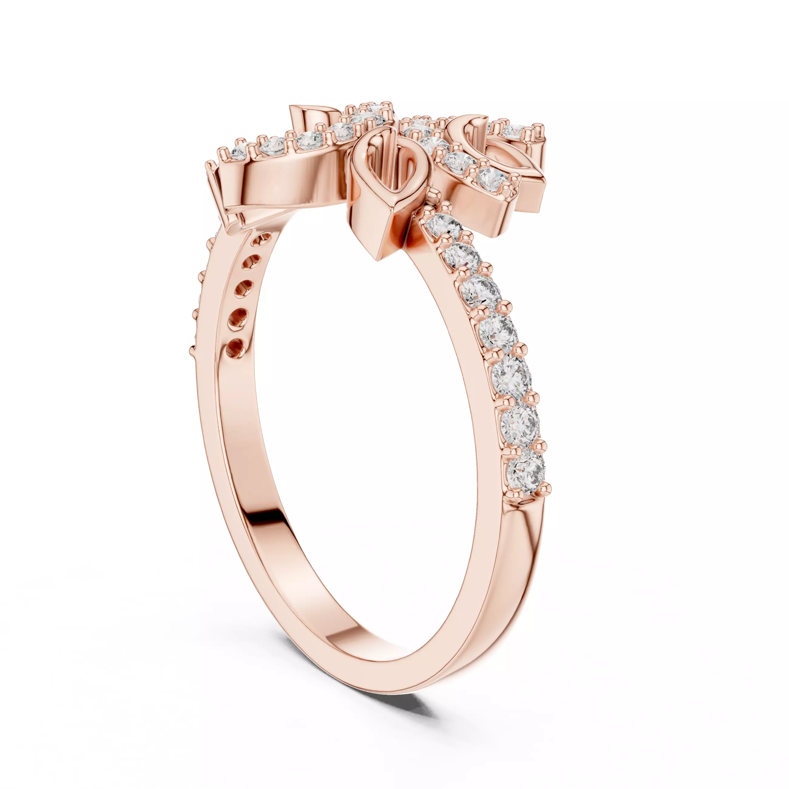 Round Cut Diamond Engagement Wedding Ring 3DM STL Video 3D print model_3