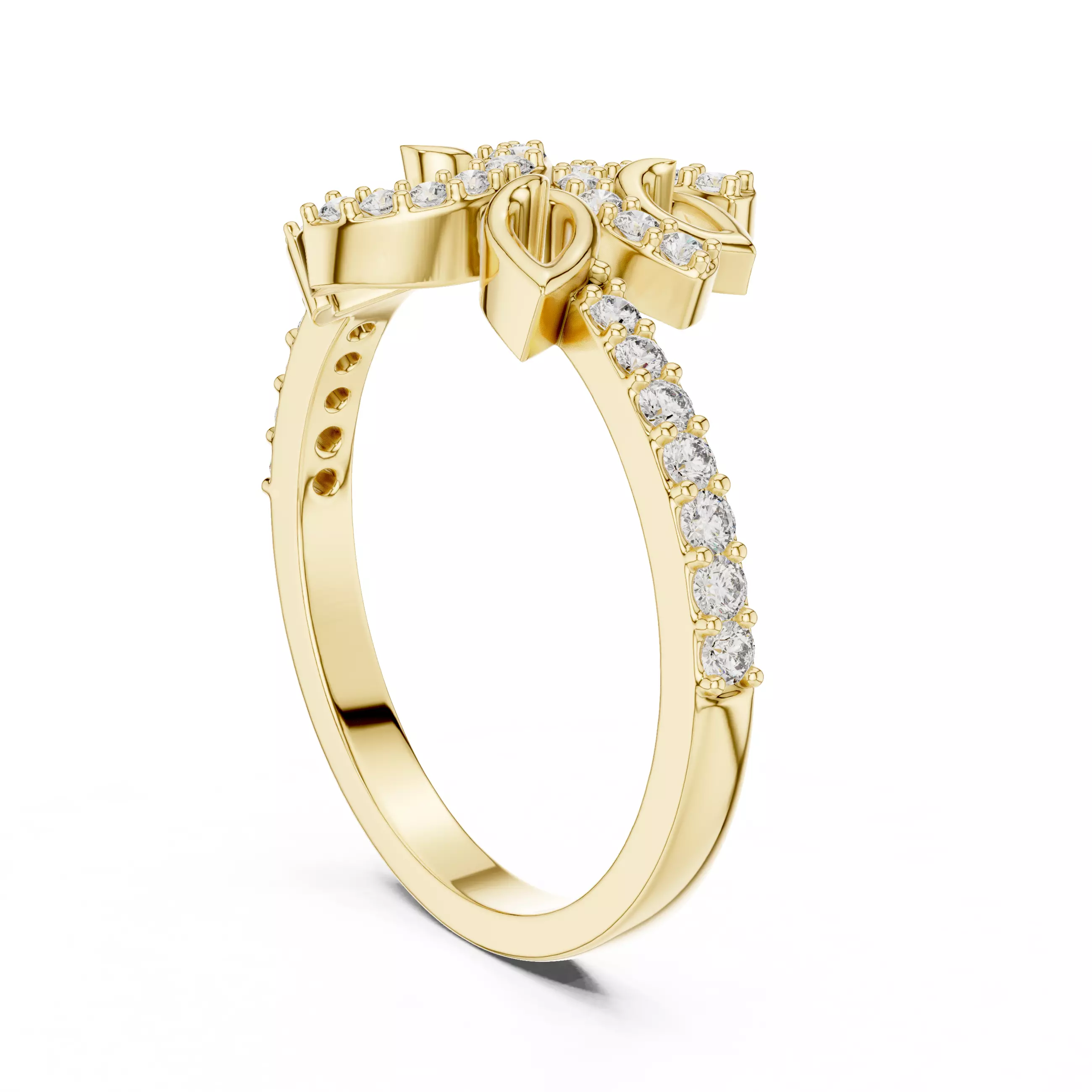 Round Cut Diamond Engagement Wedding Ring 3DM STL Video 3D print model_6