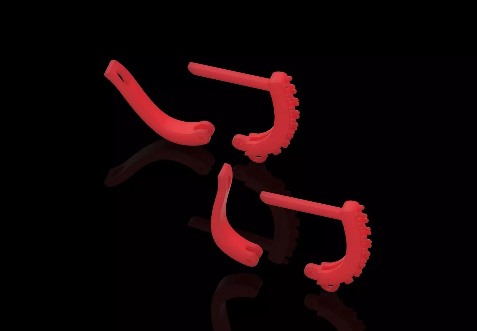 Earring Fittings - White Gold Lever-Back Clasp Diamonds gl0021 3D print model_28