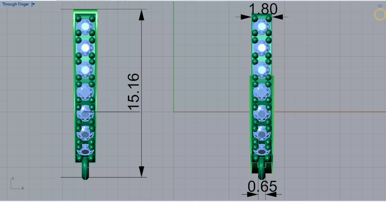 Earring Fittings - White Gold Lever-Back Clasp Diamonds gl0021 3D print model_13