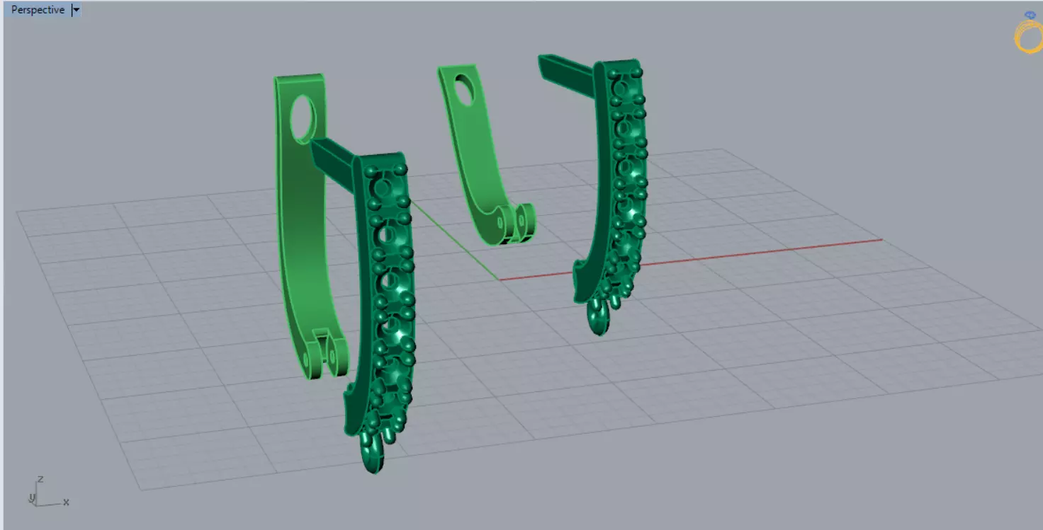 Earring Fittings - White Gold Lever-Back Clasp Diamonds gl0021 3D print model_6