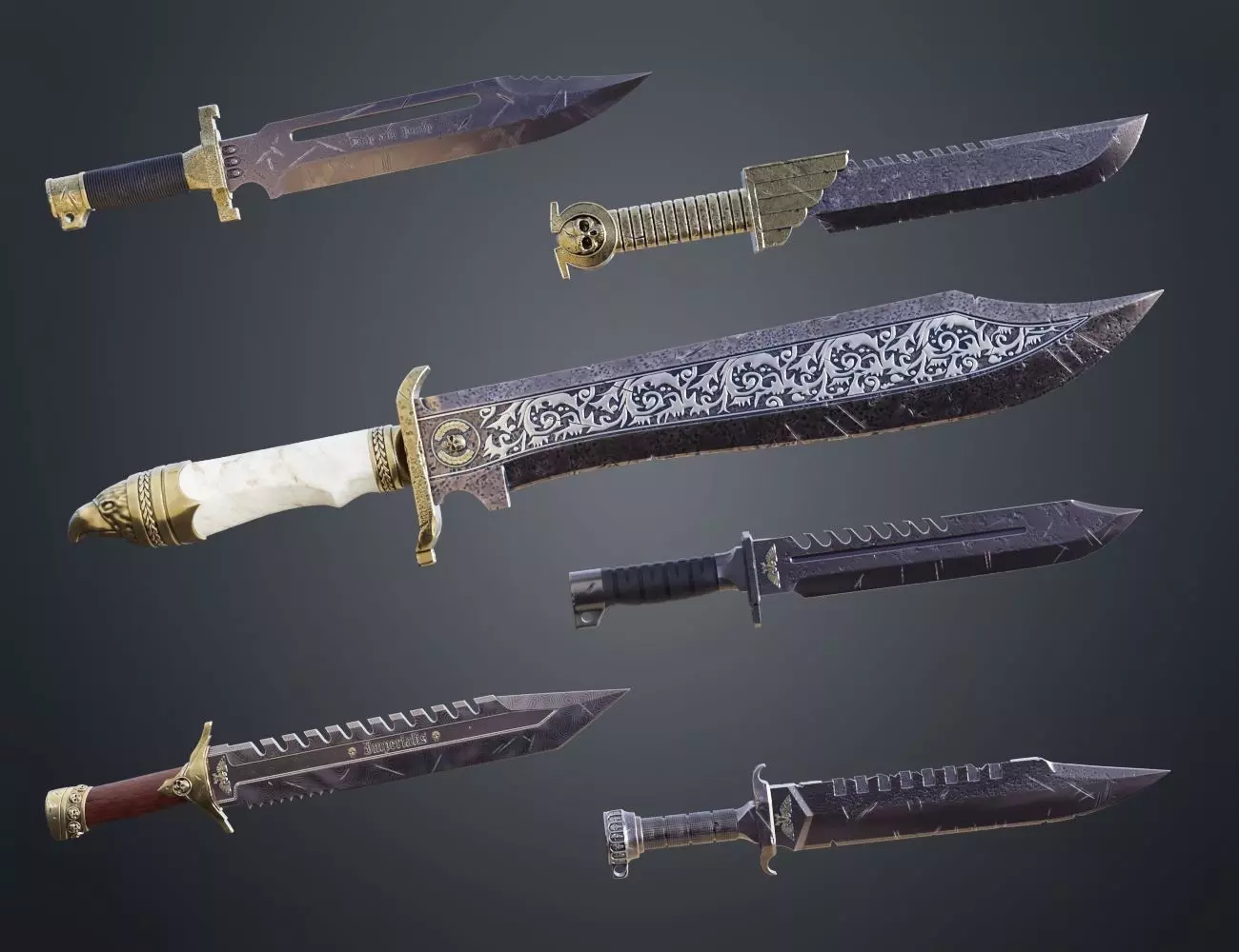 Space Marine Combat Knife Pack 3D print model_0