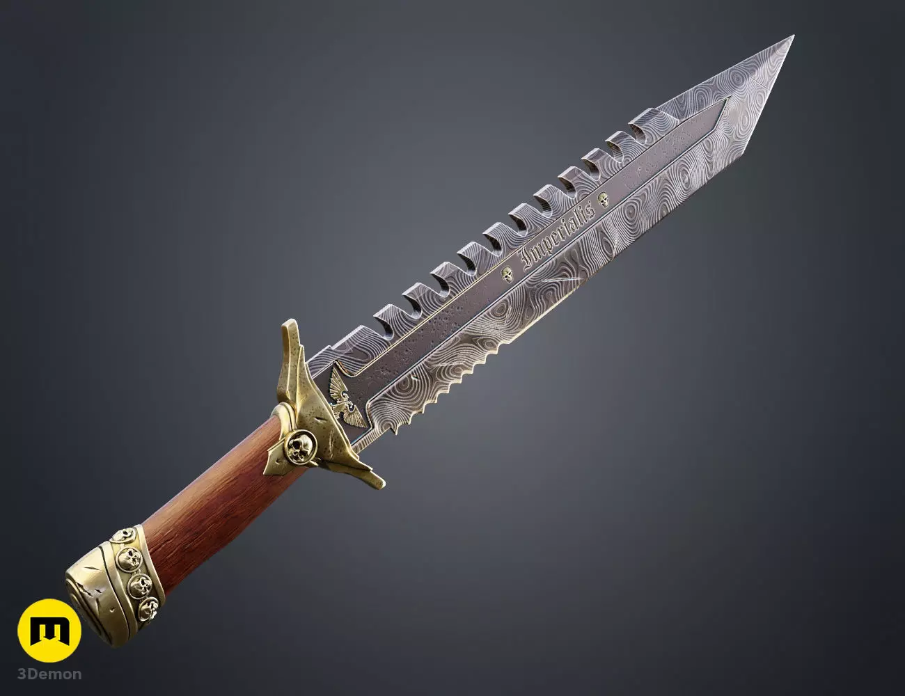 Space Marine Combat Knife Pack 3D print model_11