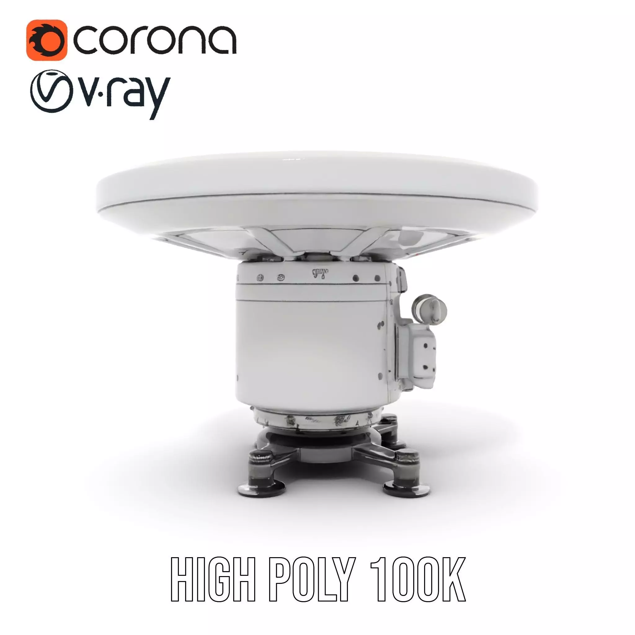 Satellite Antenna White model pack Low-poly 3D model_33