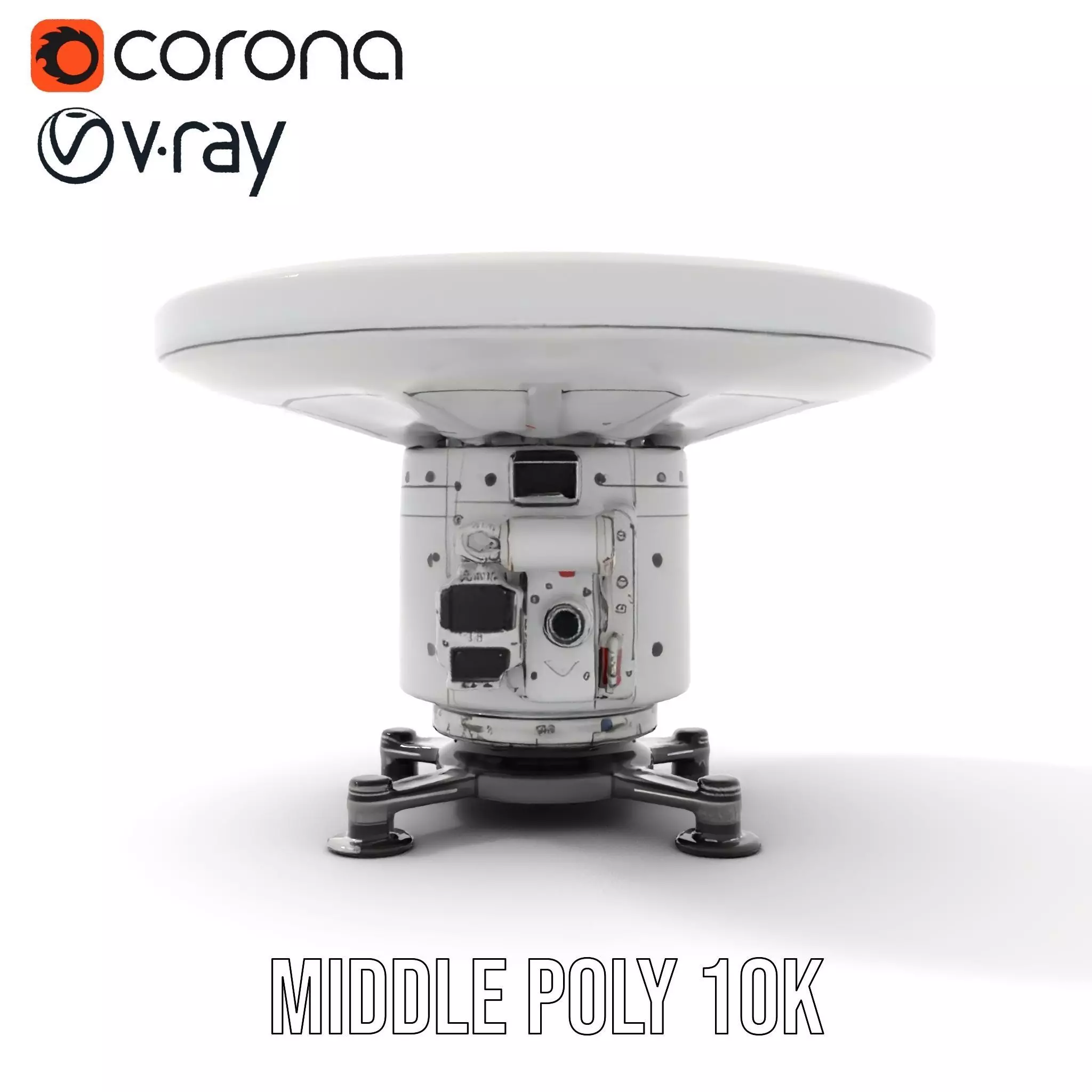 Satellite Antenna White model pack Low-poly 3D model_17