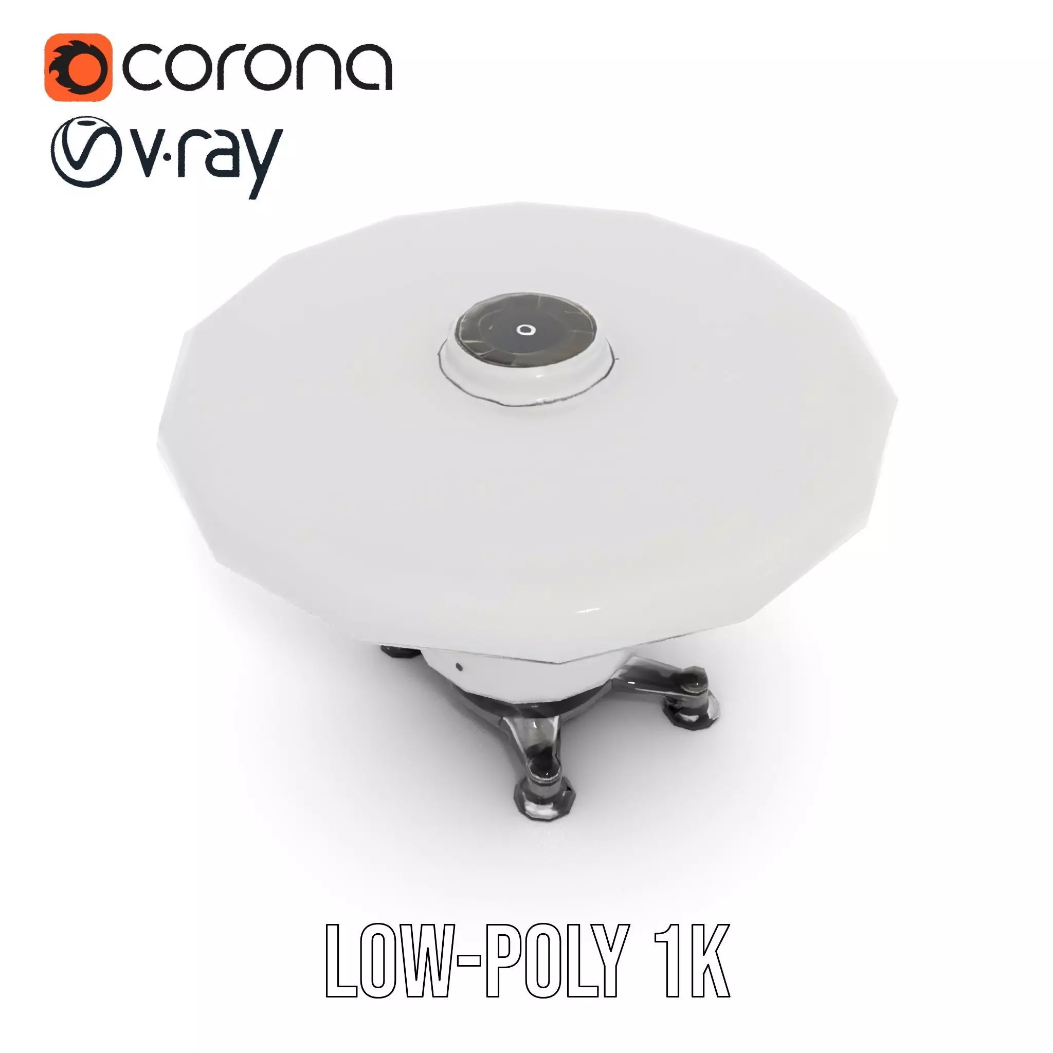 Satellite Antenna White model pack Low-poly 3D model_10