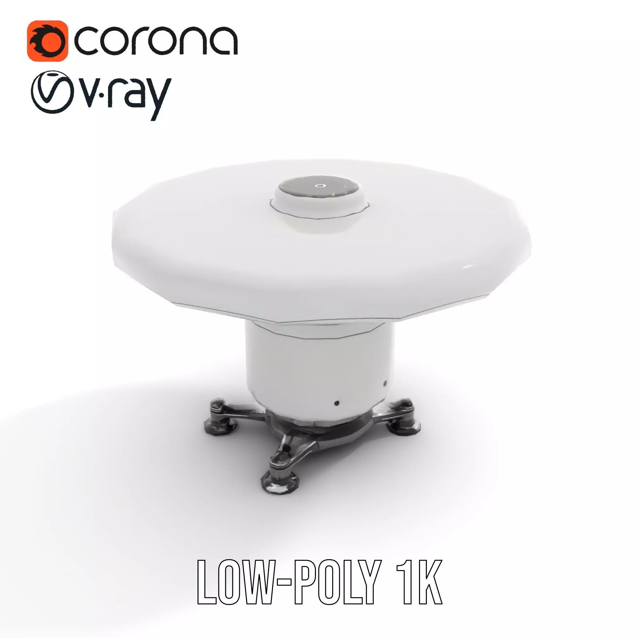 Satellite Antenna White model pack Low-poly 3D model_13