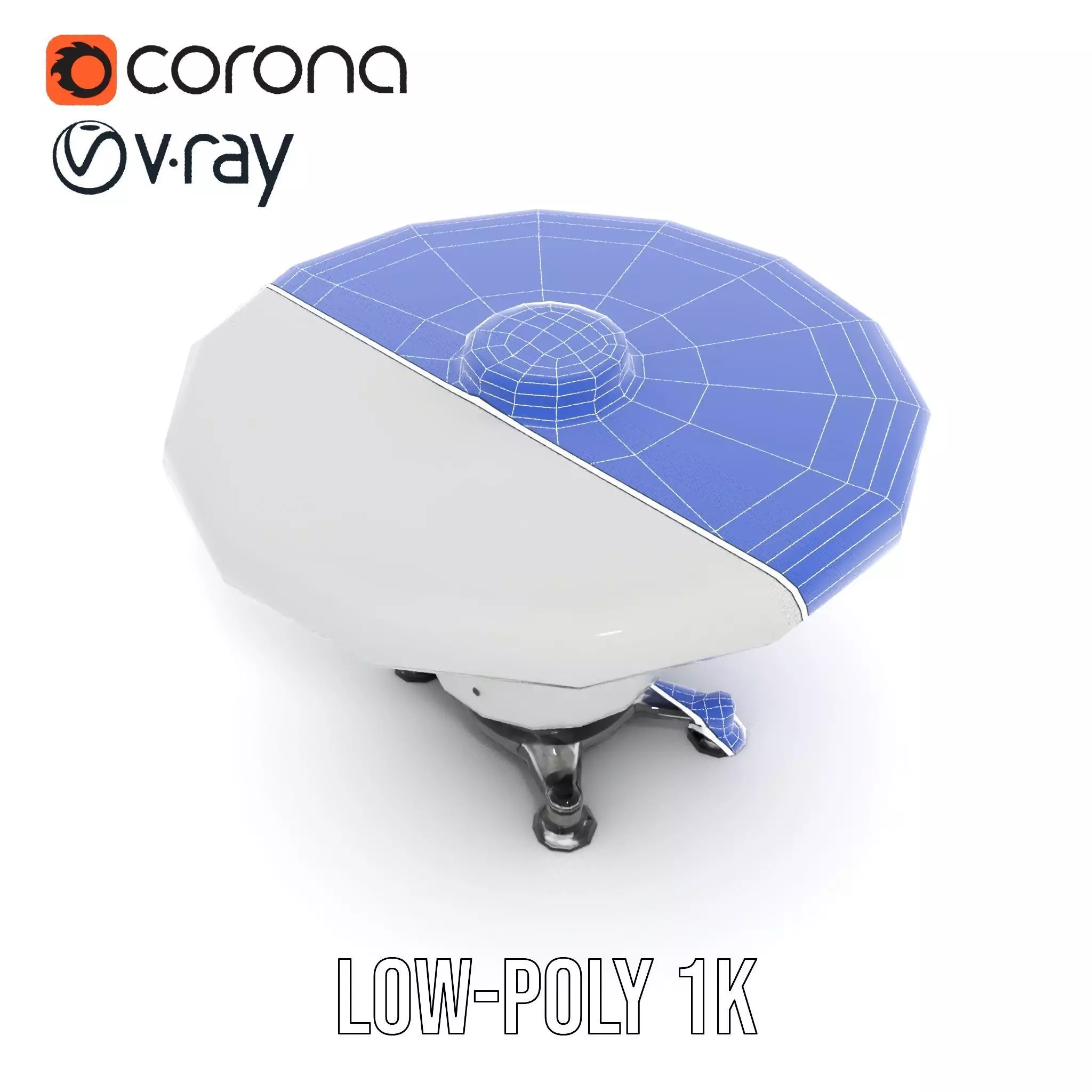 Satellite Antenna White model pack Low-poly 3D model_29