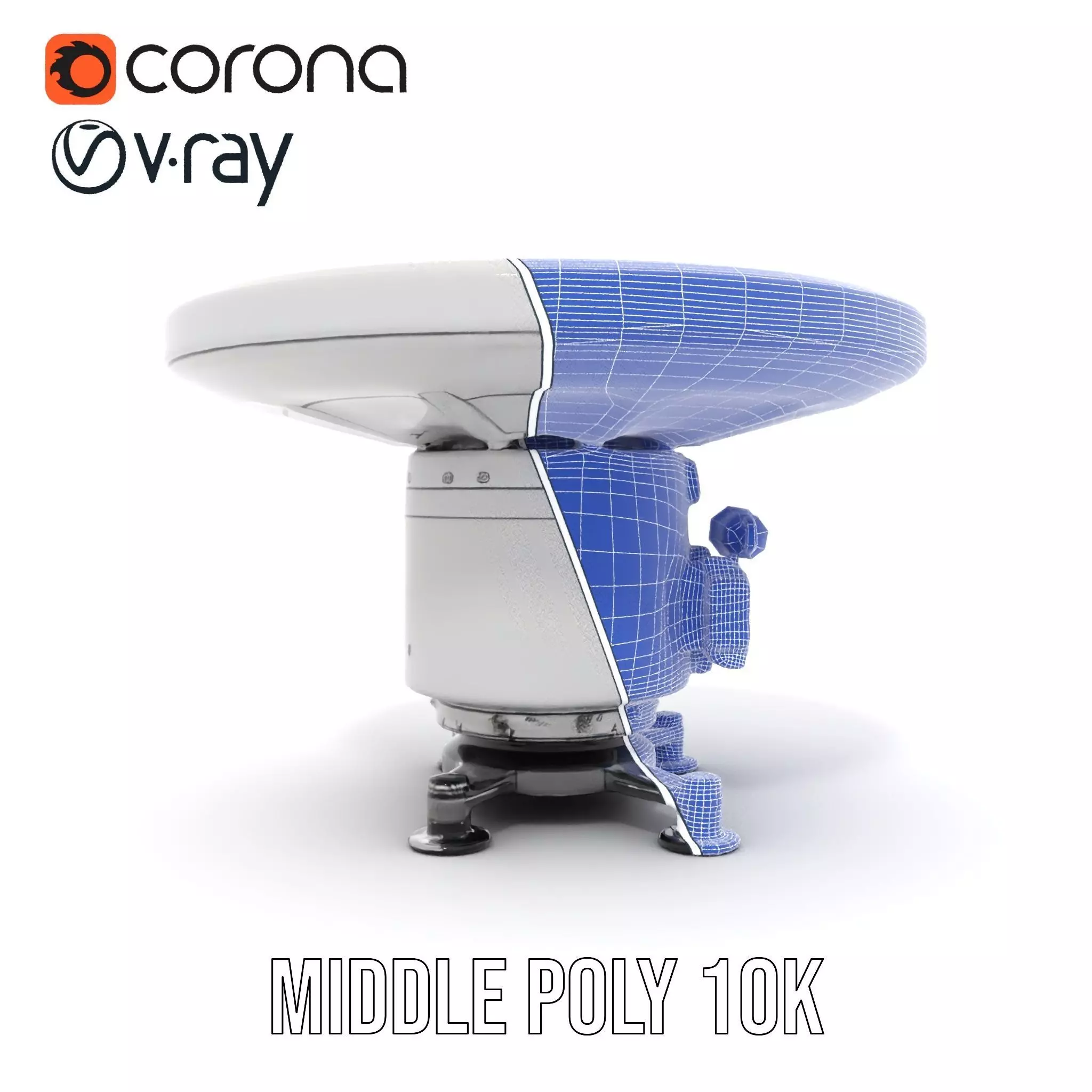 Satellite Antenna White model pack Low-poly 3D model_28