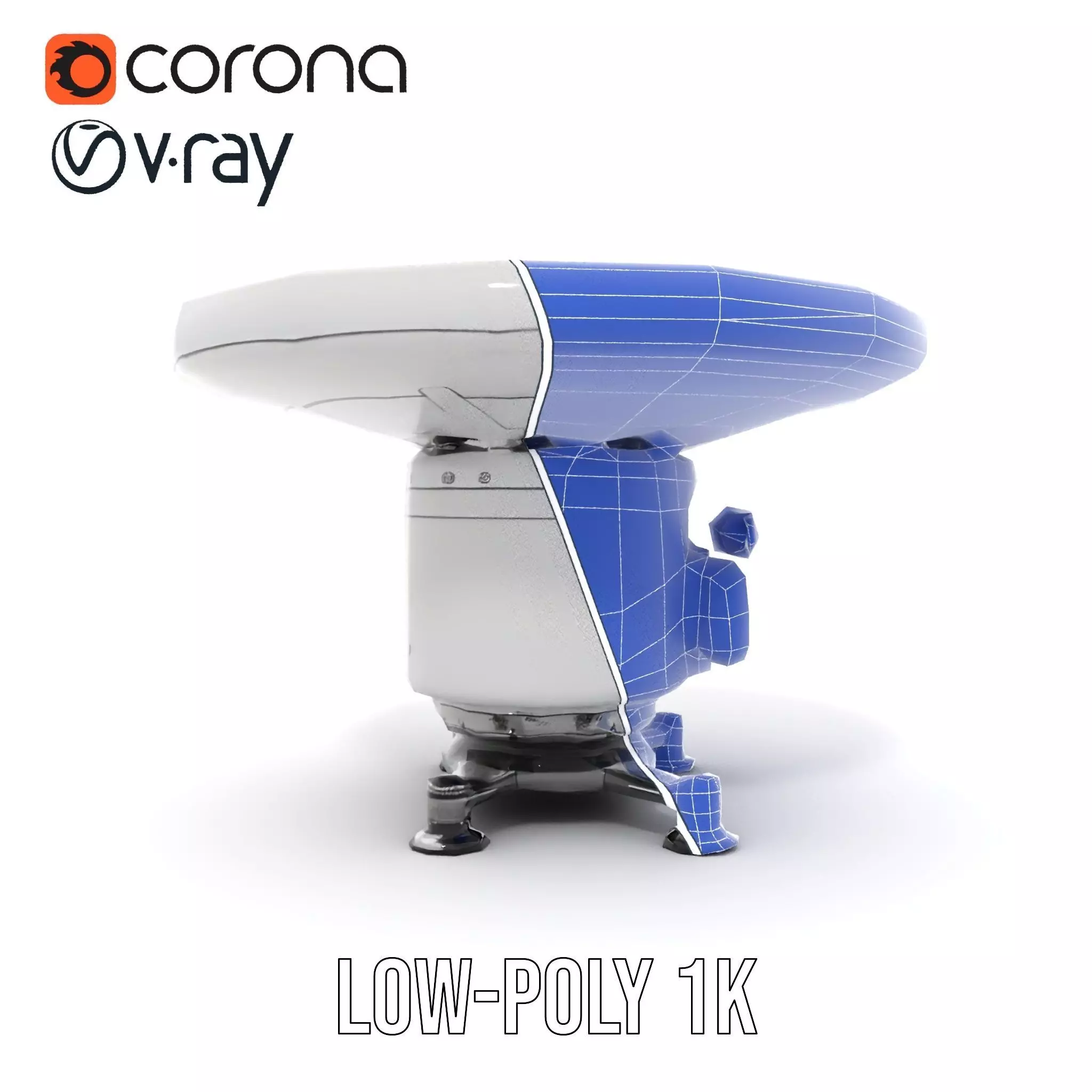 Satellite Antenna White model pack Low-poly 3D model_23