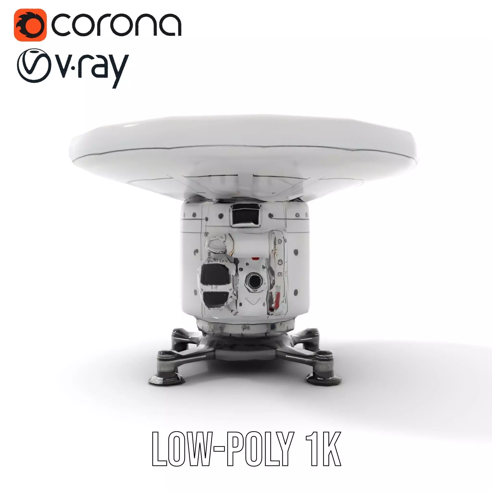 Satellite Antenna White model pack Low-poly 3D model_15