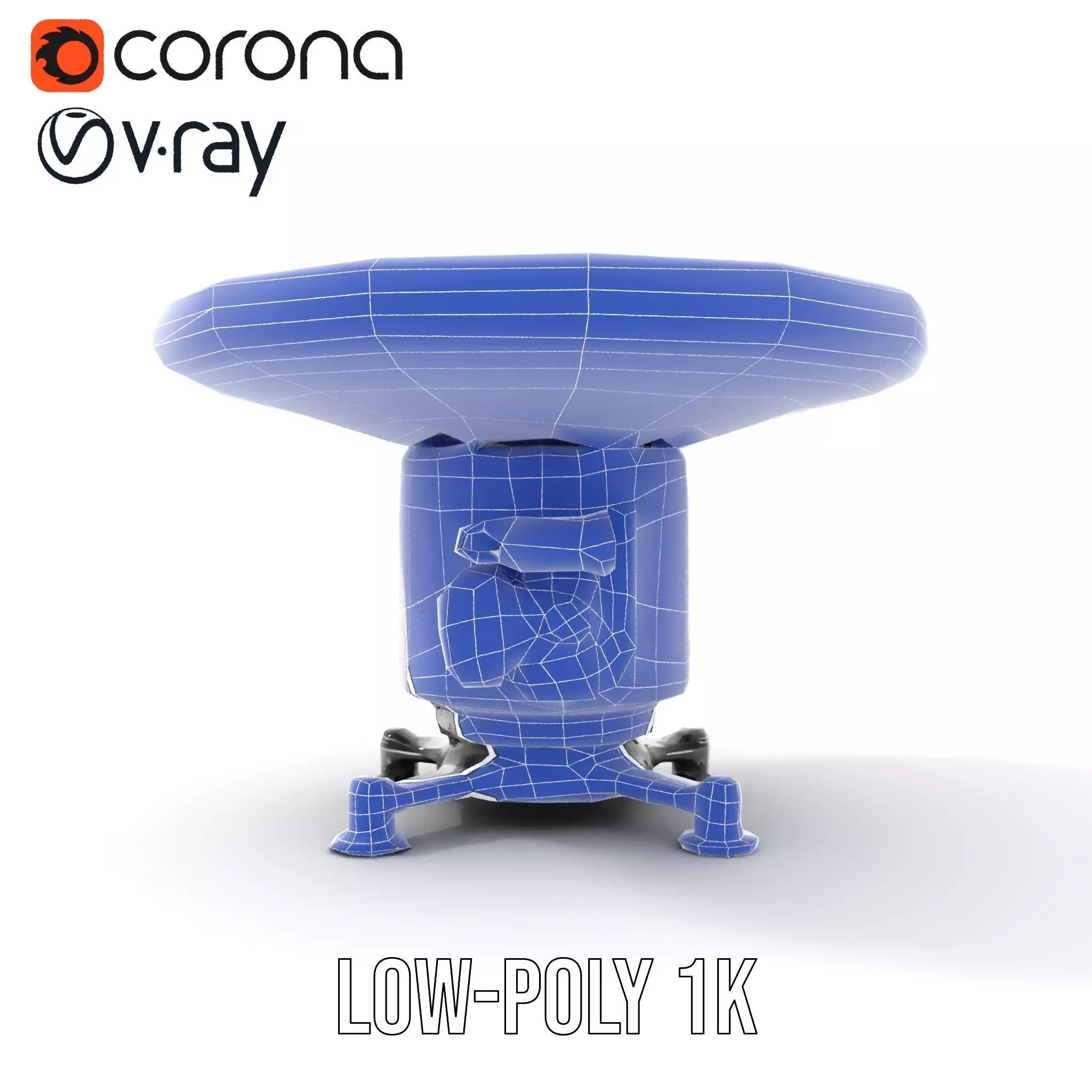 Satellite Antenna White model pack Low-poly 3D model_26