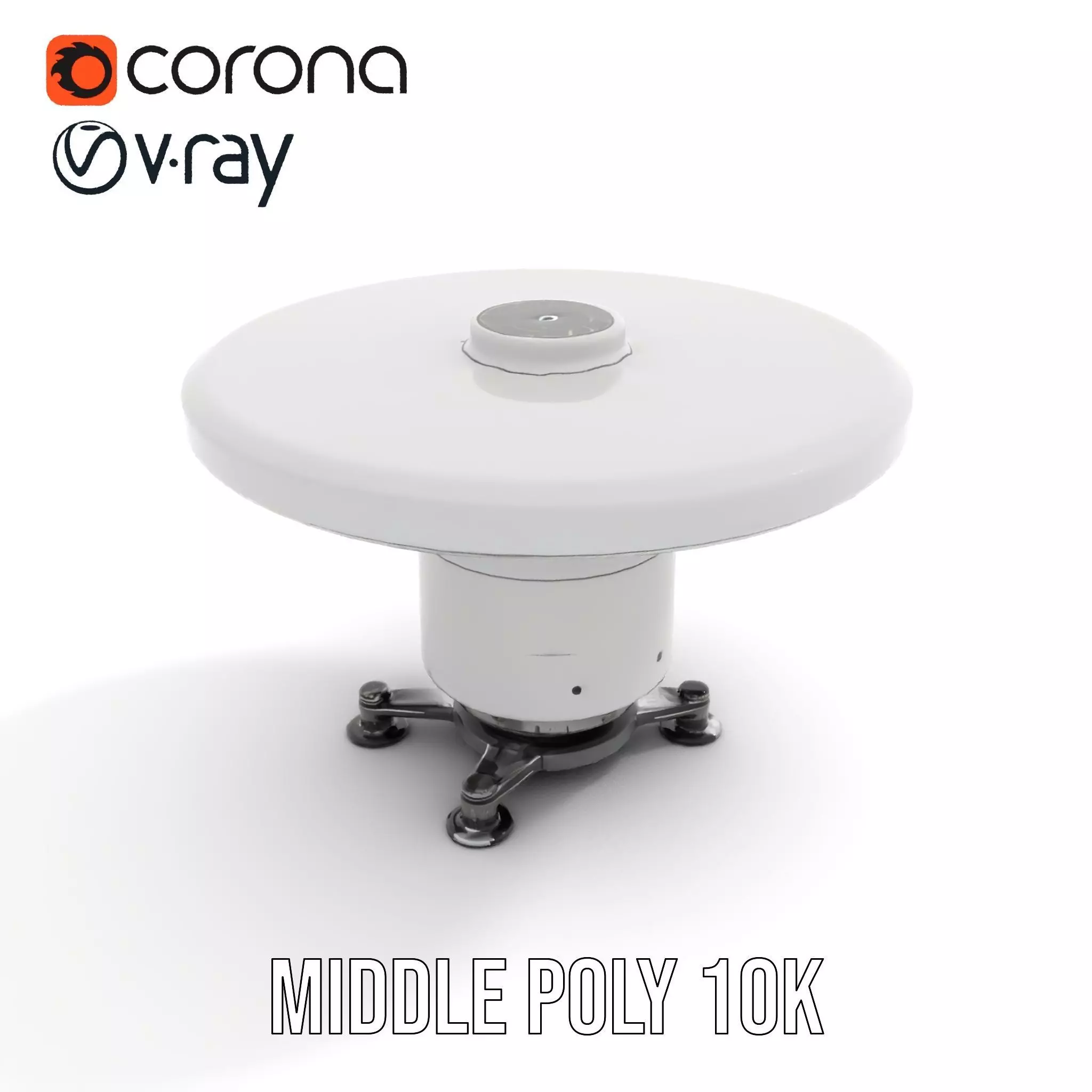 Satellite Antenna White model pack Low-poly 3D model_7