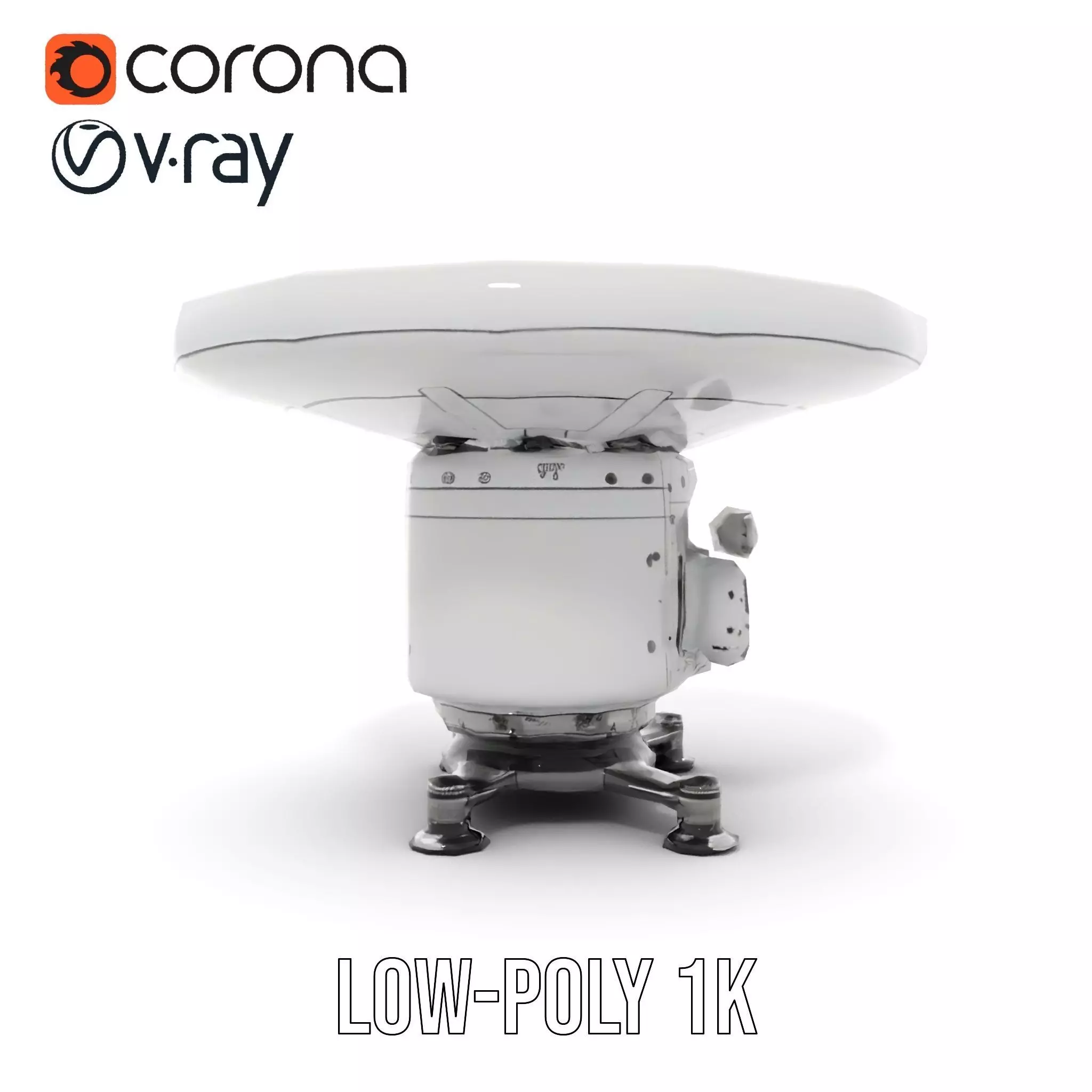 Satellite Antenna White model pack Low-poly 3D model_18