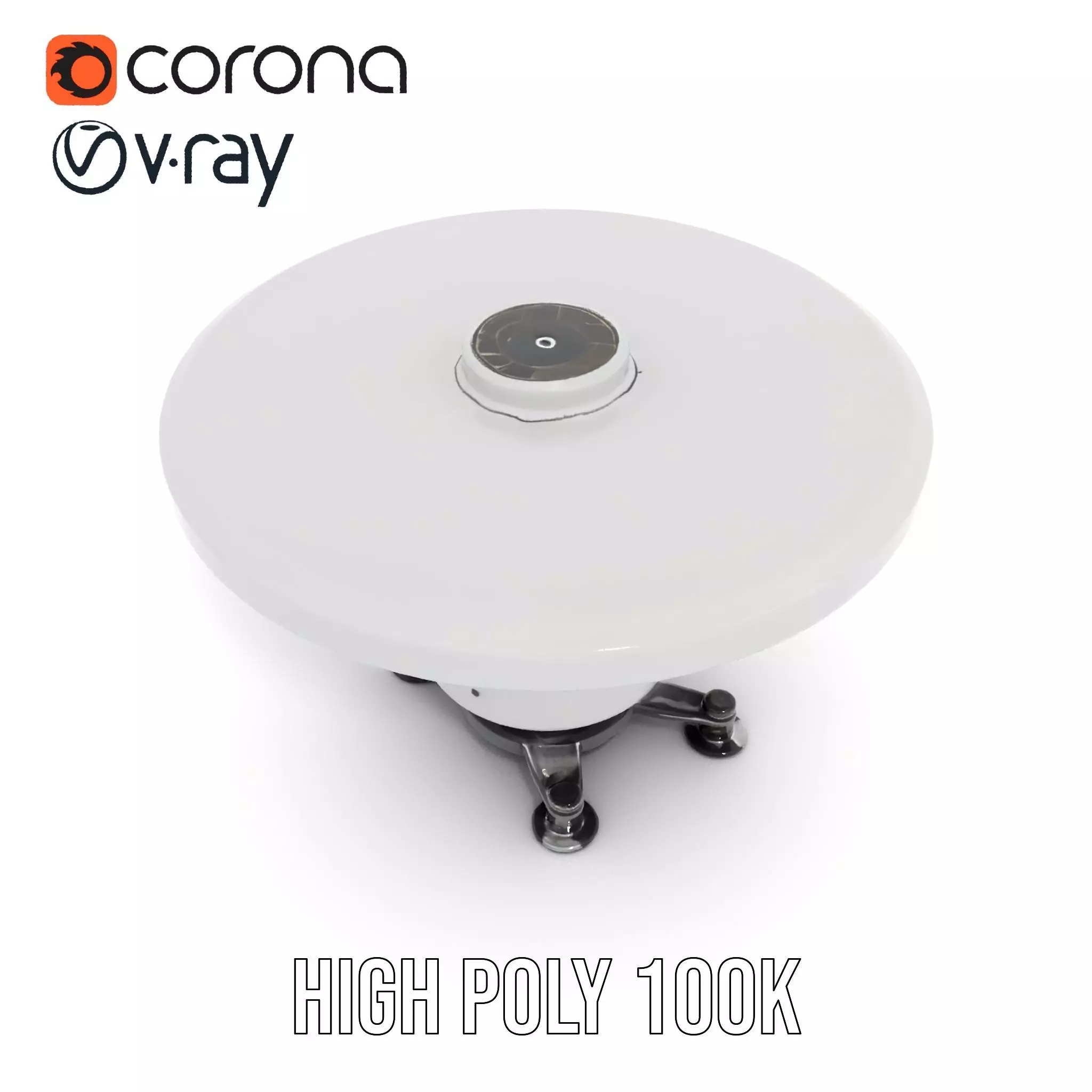 Satellite Antenna White model pack Low-poly 3D model_16