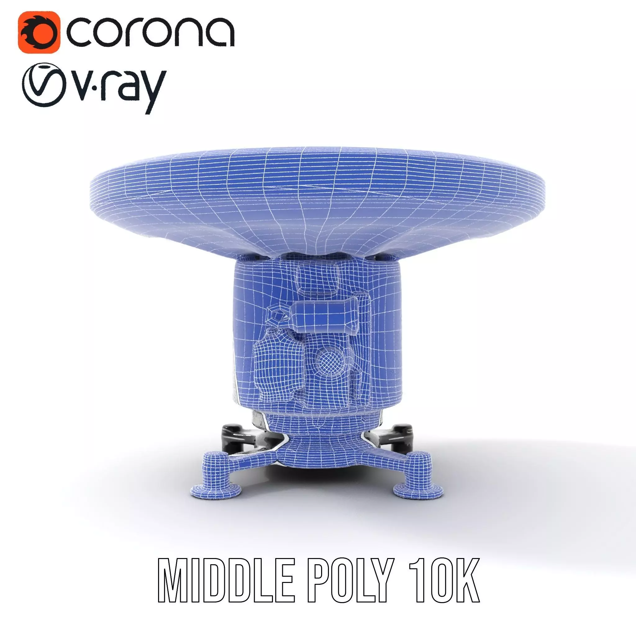 Satellite Antenna White model pack Low-poly 3D model_31