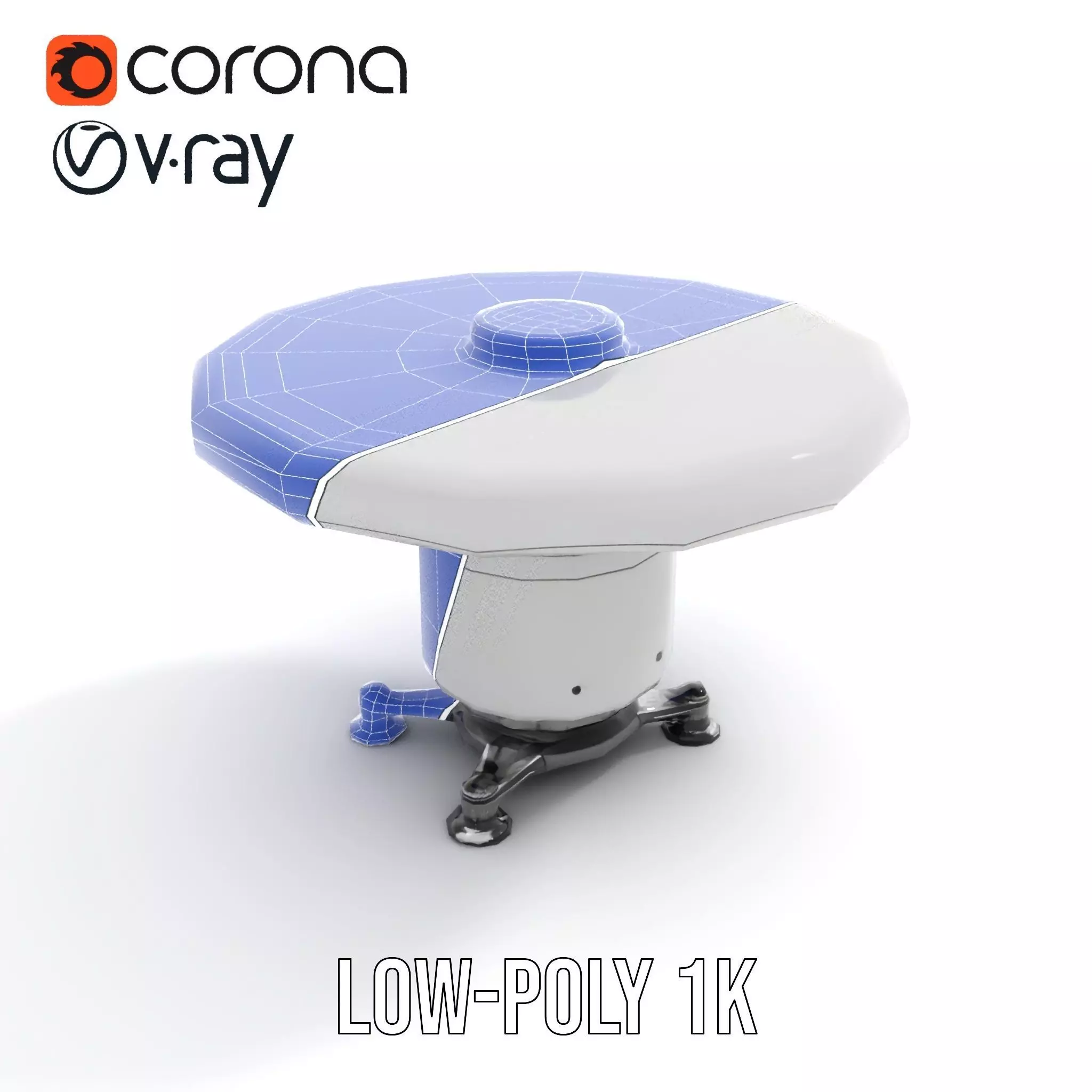 Satellite Antenna White model pack Low-poly 3D model_20