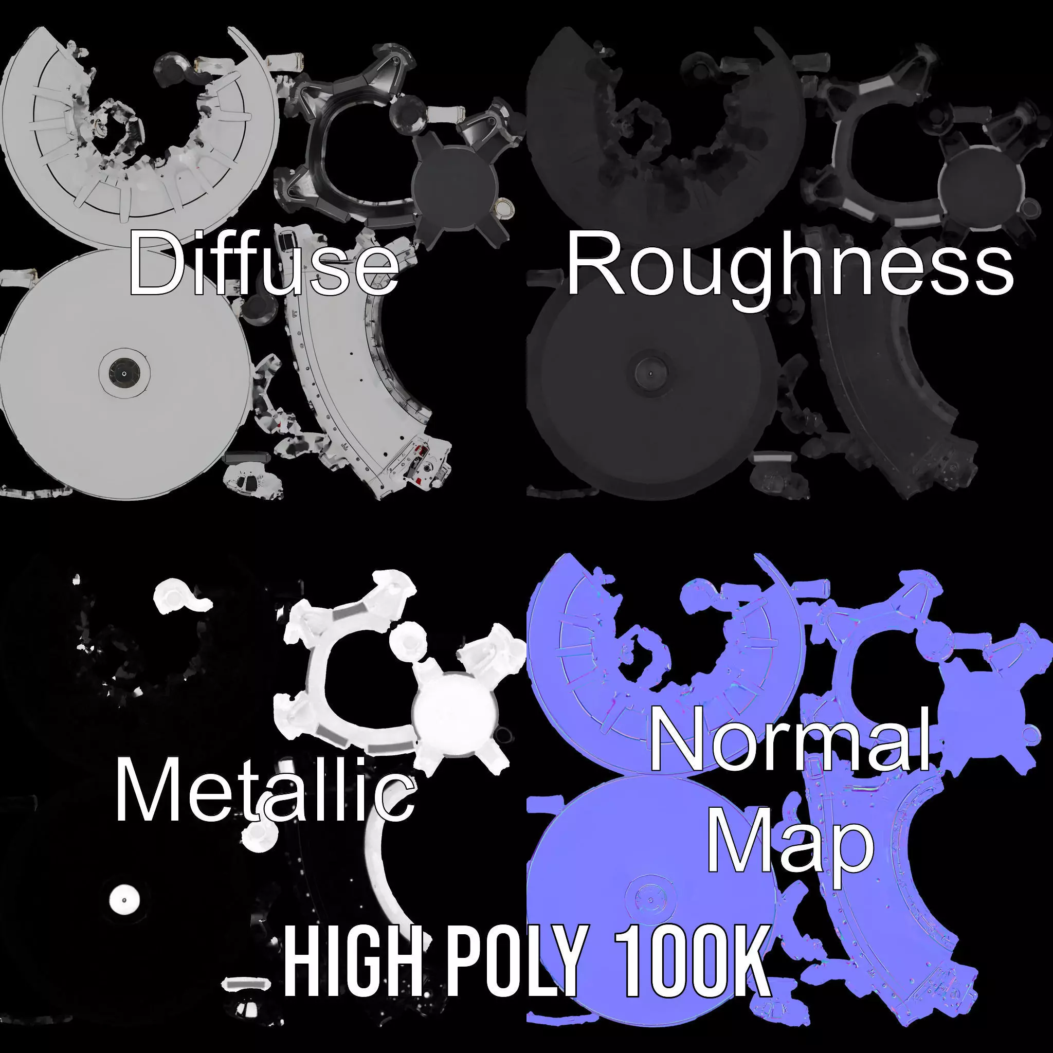 Satellite Antenna White model pack Low-poly 3D model_4