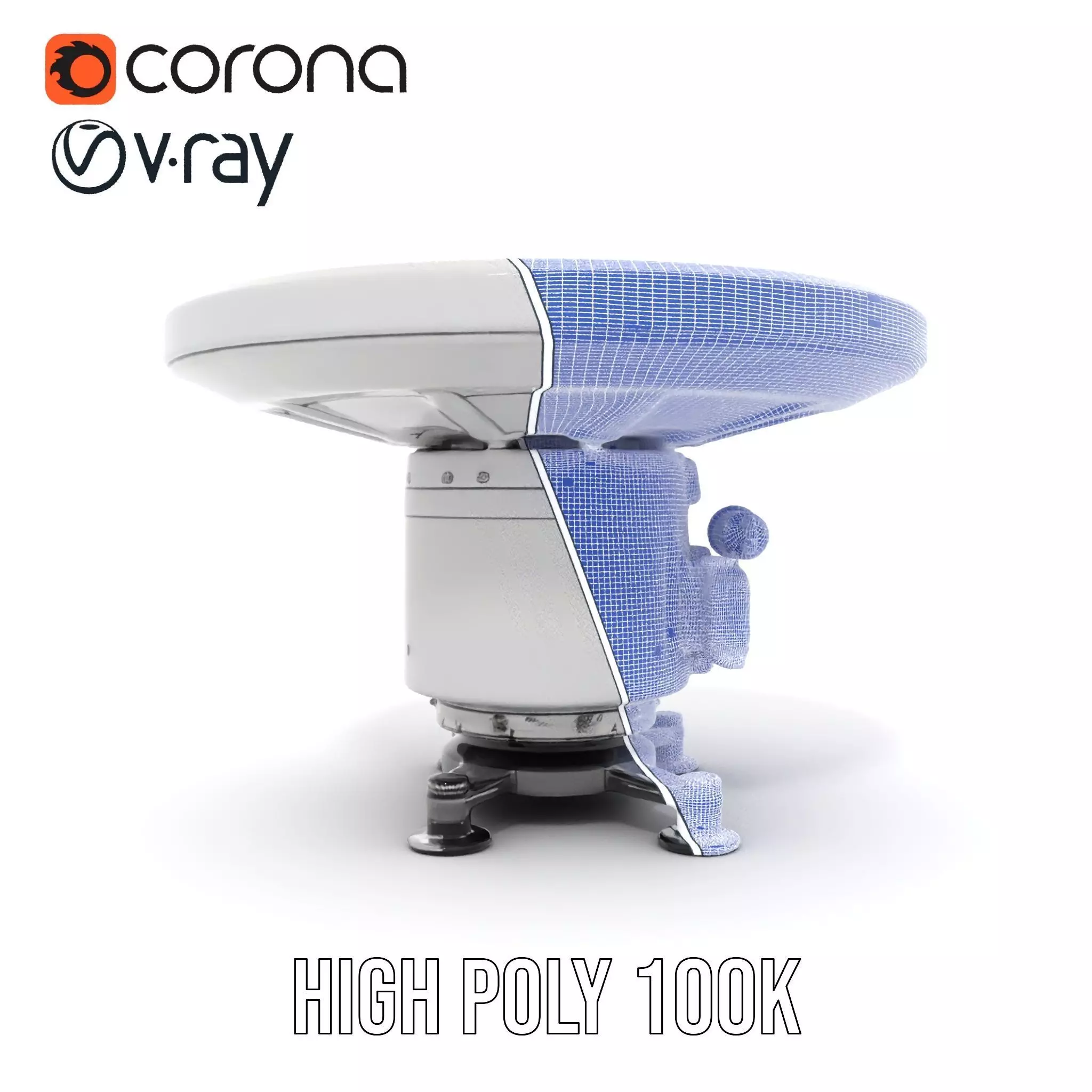 Satellite Antenna White model pack Low-poly 3D model_35