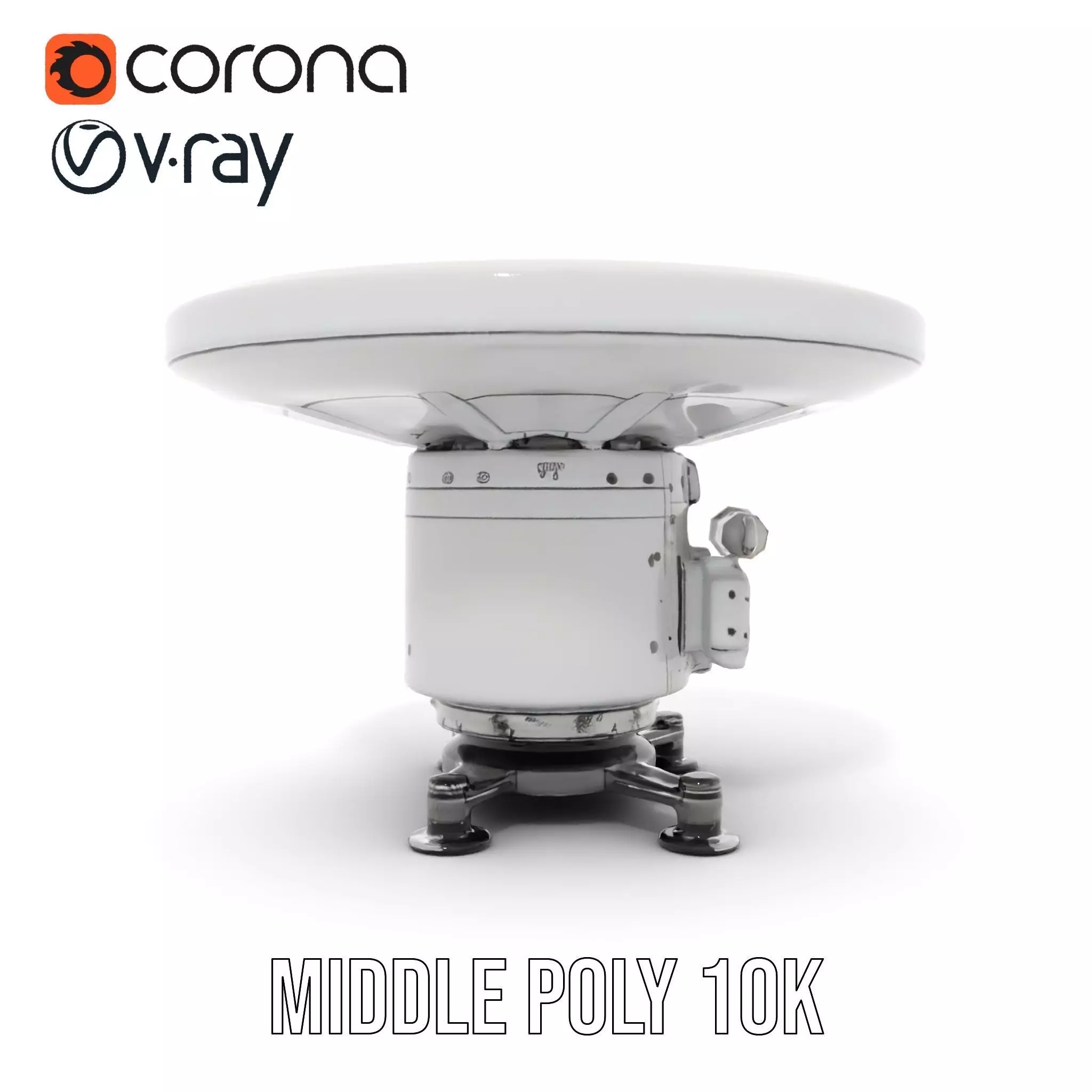 Satellite Antenna White model pack Low-poly 3D model_19