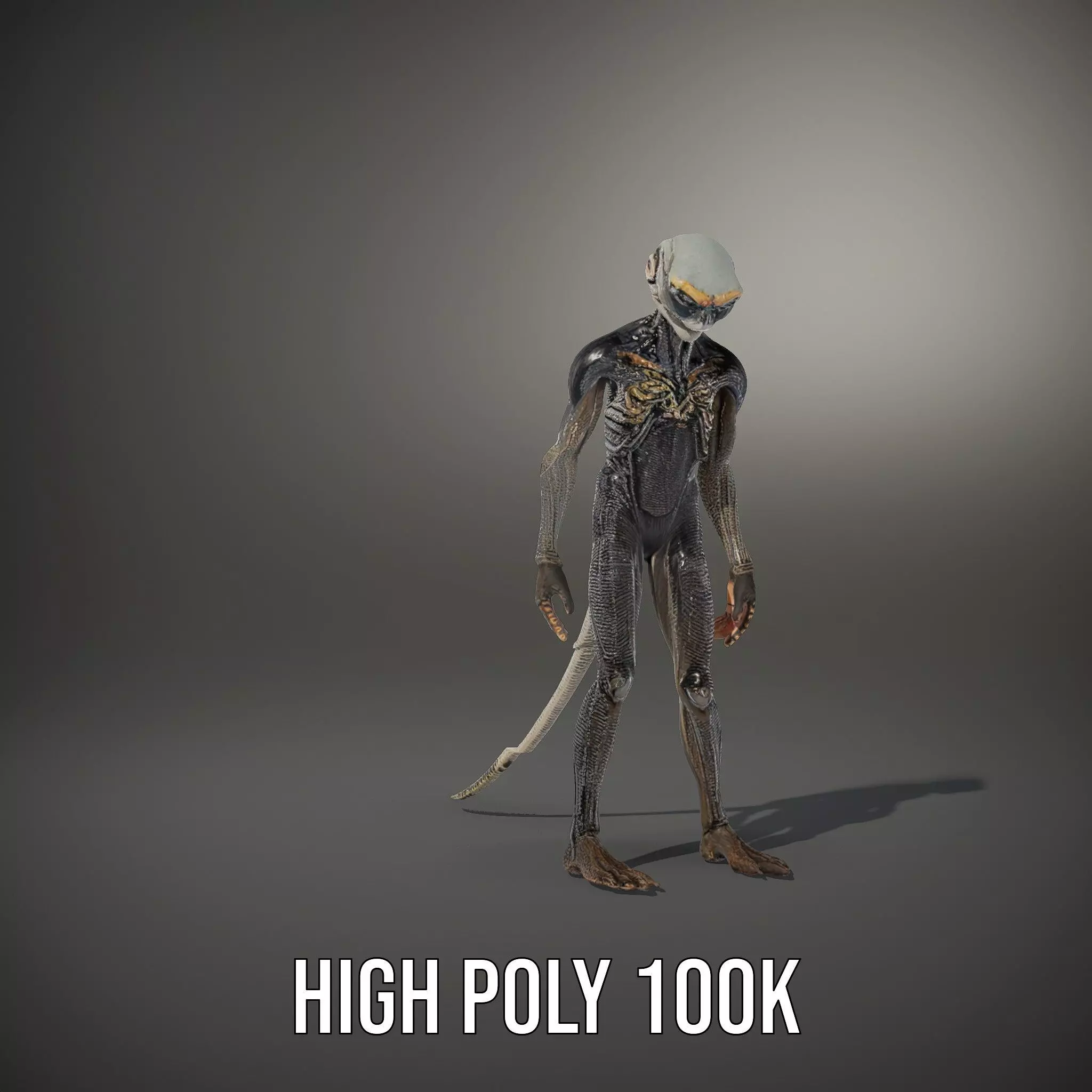 Futuristic Reptilian Figure model pack Low-poly 3D model_10