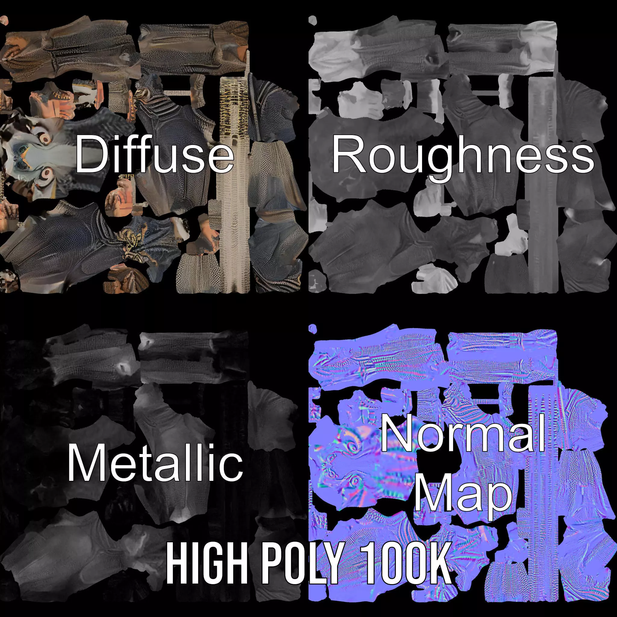 Futuristic Reptilian Figure model pack Low-poly 3D model_4