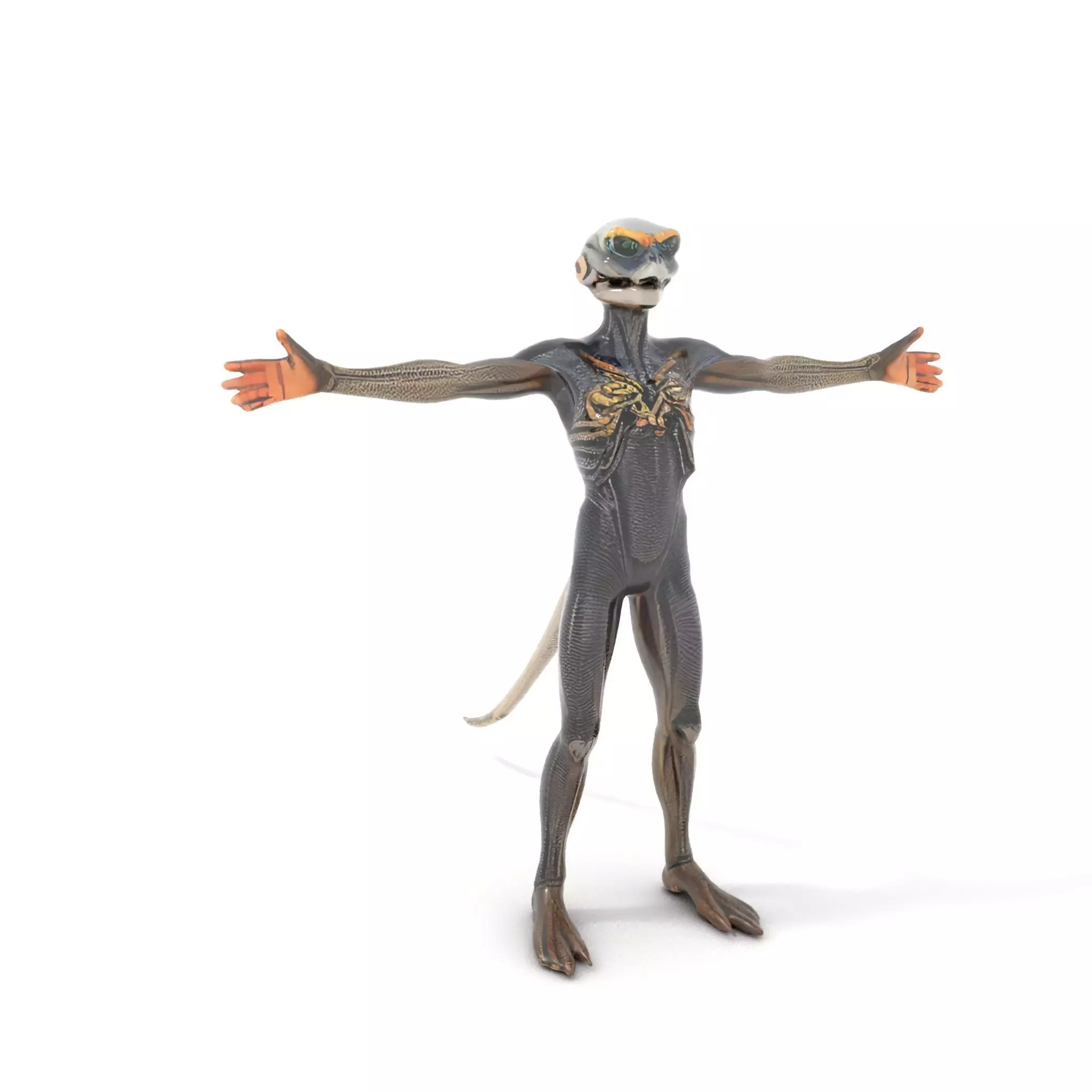 Futuristic Reptilian Figure model pack Low-poly 3D model_6