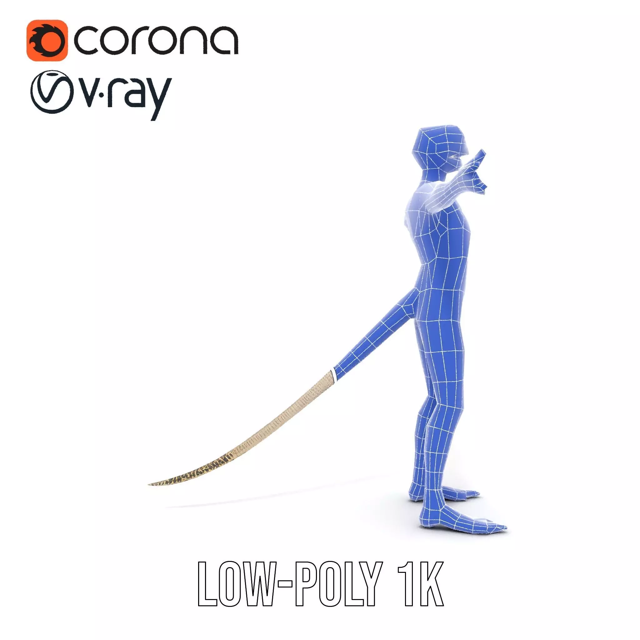 Futuristic Reptilian Figure model pack Low-poly 3D model_29