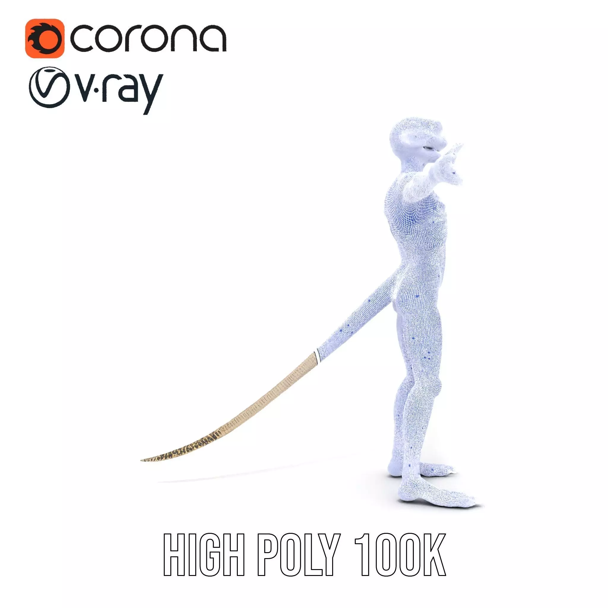 Futuristic Reptilian Figure model pack Low-poly 3D model_30